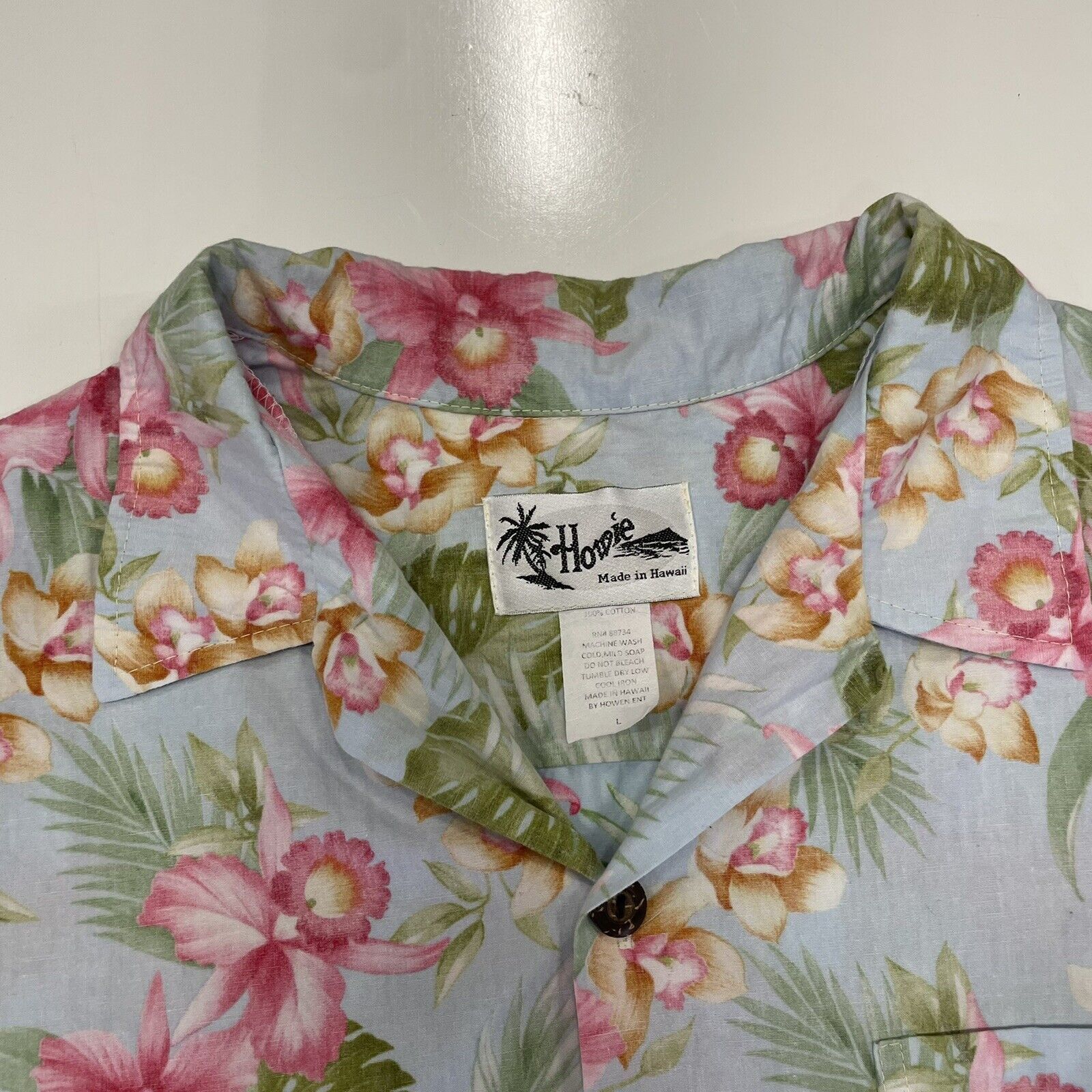 Hilo Hattie VTG HOWIE Men’s Hawaiian Shirt Reverse Print Blue Floral L Size US L / EU 52-54 / 3 - 2 Thumbnail