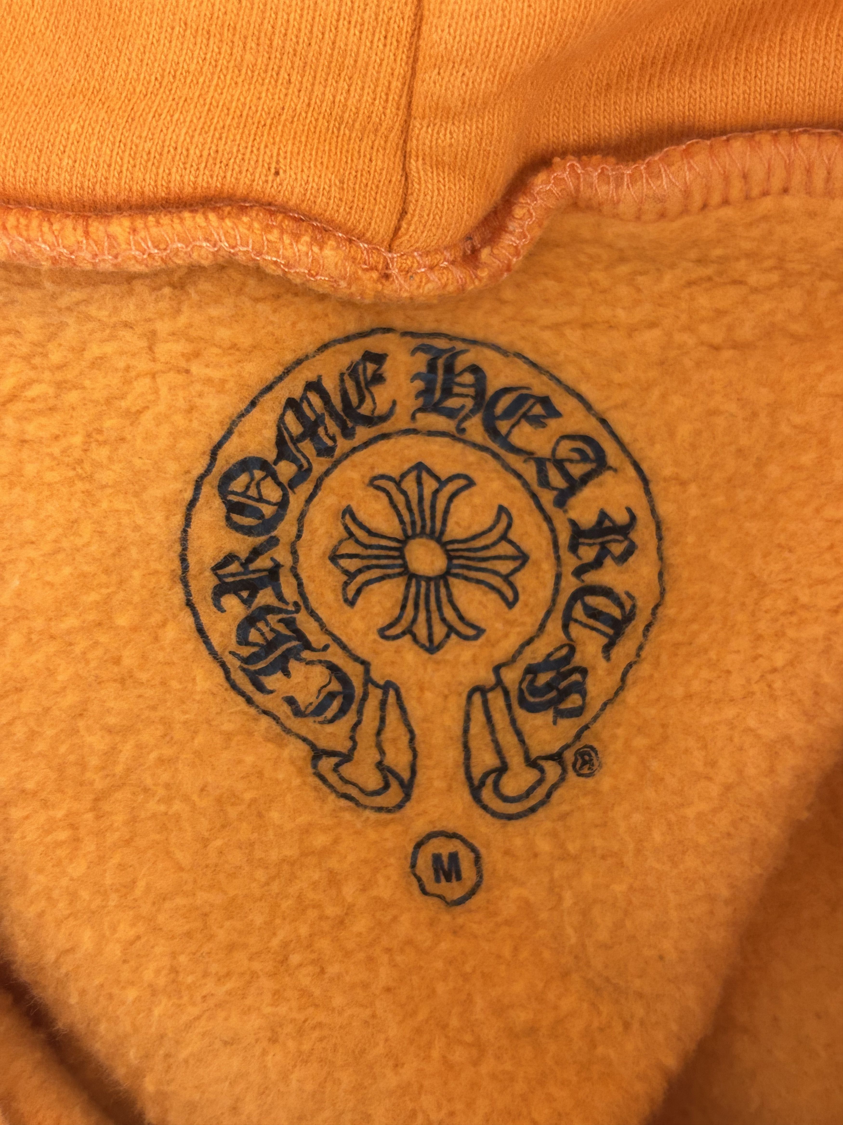 Chrome Hearts Chrome Hearts Off-White Orange & Black Scroll Logo Hoodie Size US M / EU 48-50 / 2 - 3 Thumbnail