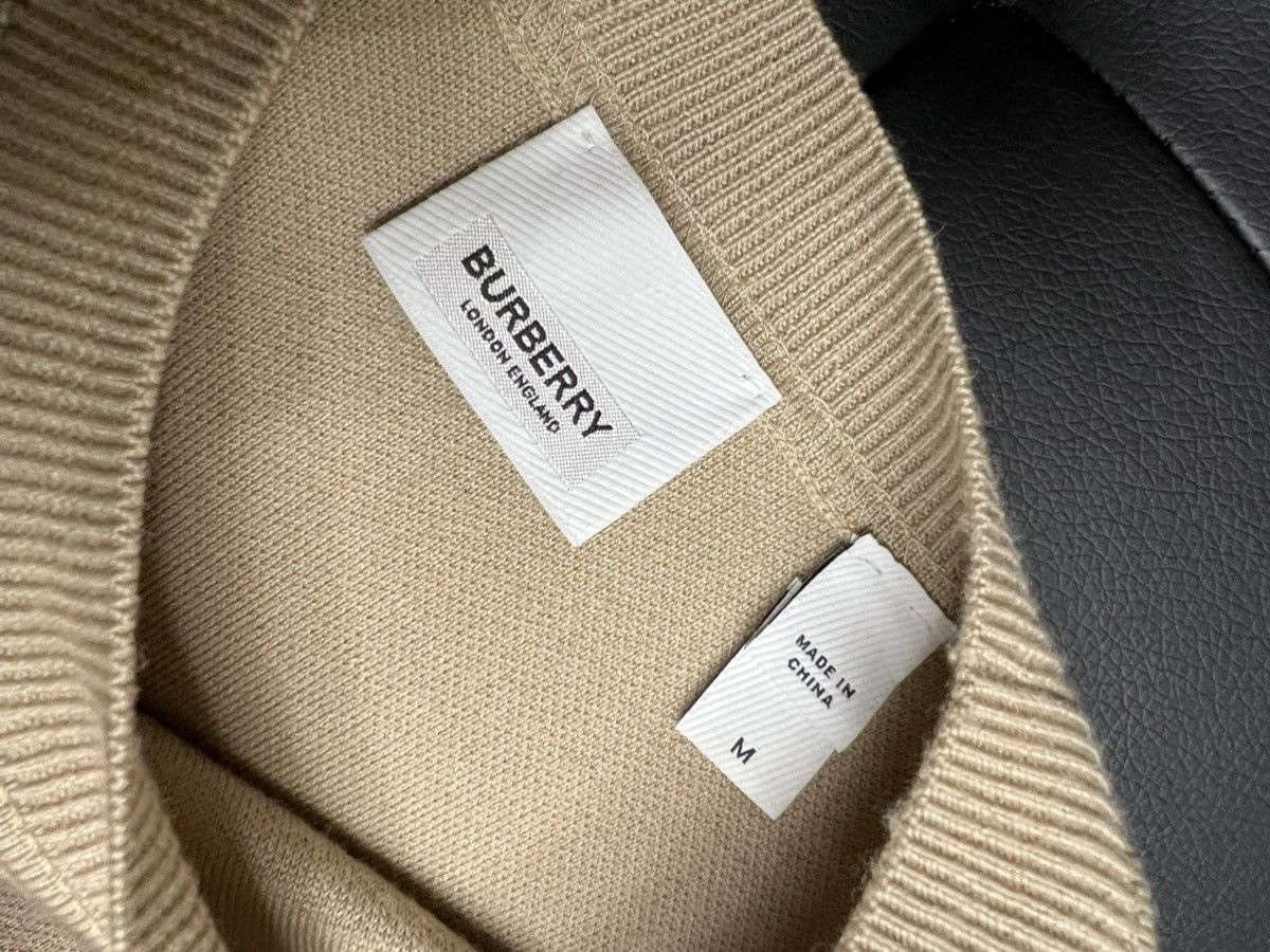 Burberry Burberry Beige Logo Print Wool Crewneck Sweater Size Medium Size US M / EU 48-50 / 2 - 3 Thumbnail