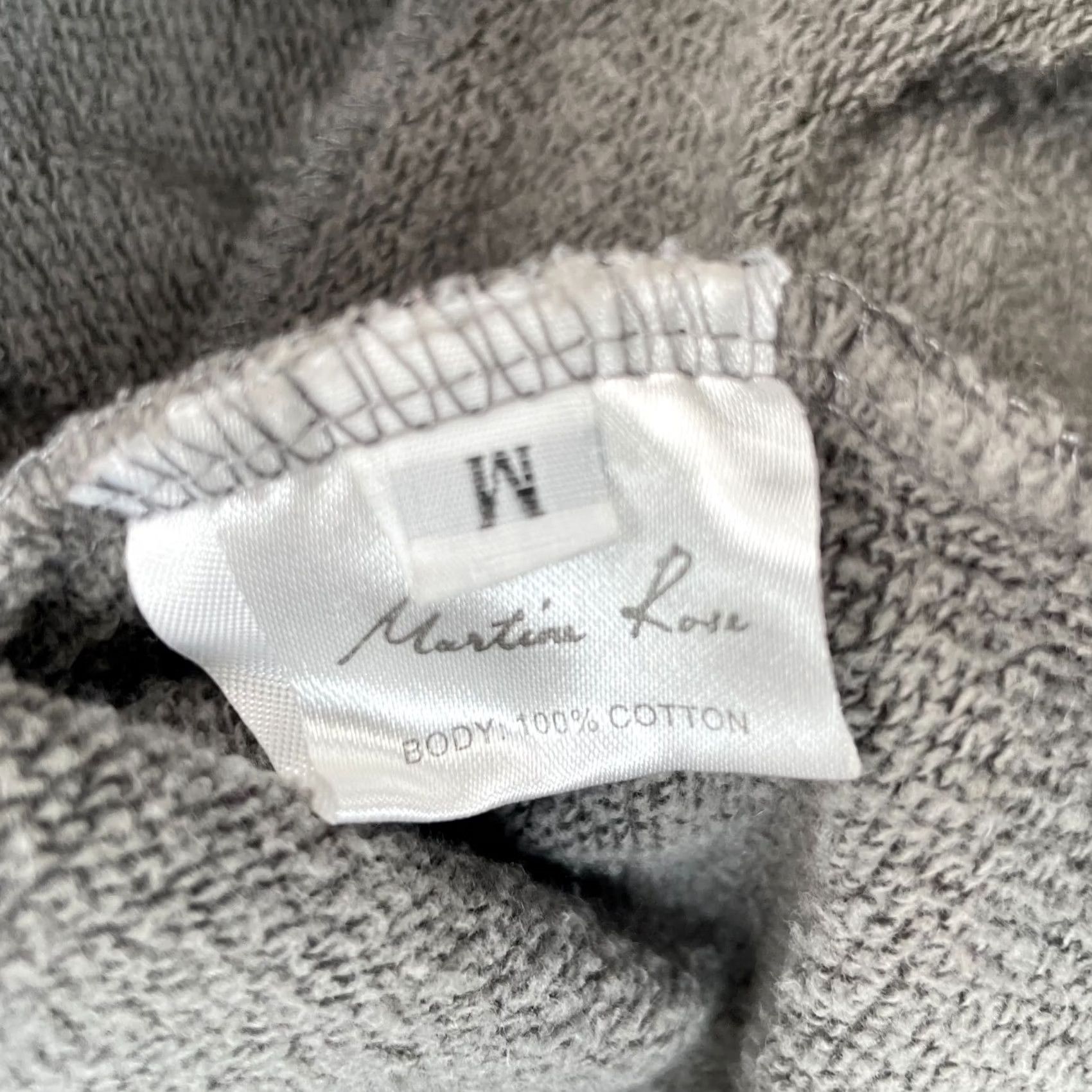 Martine Rose Martine Rose Hoodie Mens Medium Gray Spellout Cotton Fleece Embroidered Pullover Shirt Size US L / EU 52-54 / 3 - 3 Thumbnail