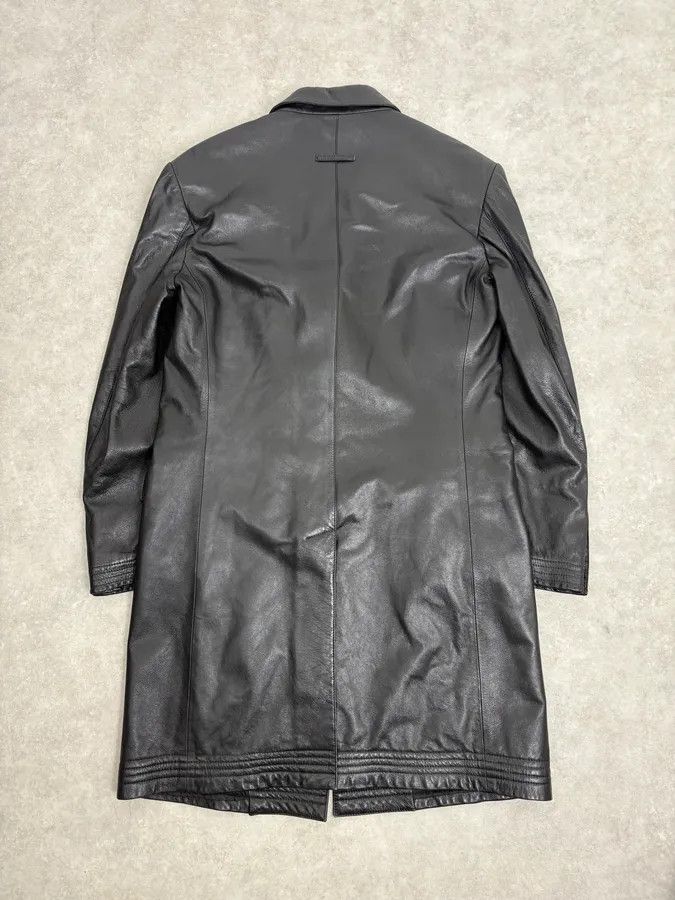 Jean Paul Gaultier 2000s Jean Paul Gaultier Black Premium Leather Long Coat Size US L / EU 52-54 / 3 - 6 Thumbnail