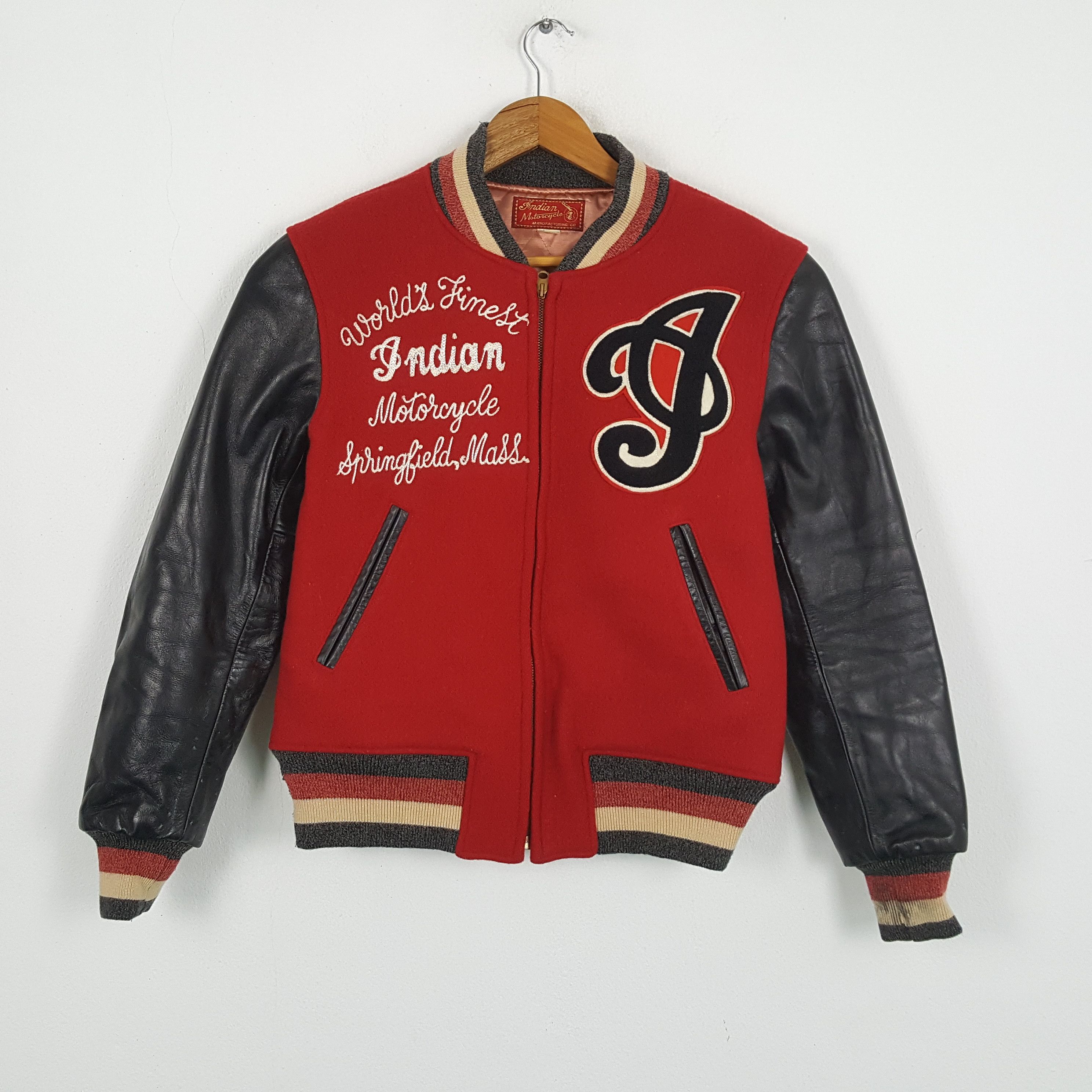 Vintage Vintage INDIAN MOTOR SPRINGFIELD Motorcycle Varsity Jacket Size US M / EU 48-50 / 2 - 3 Thumbnail