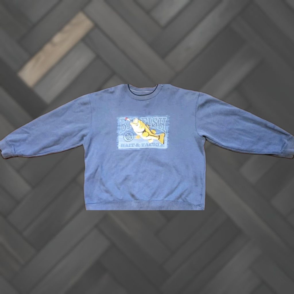 Croft & Barrow Croft & Barrow Sweatshirt Men L Large Blue Bass Fishing Big Fish Vintage Sweater Size US L / EU 52-54 / 3 - 1 Thumbnail