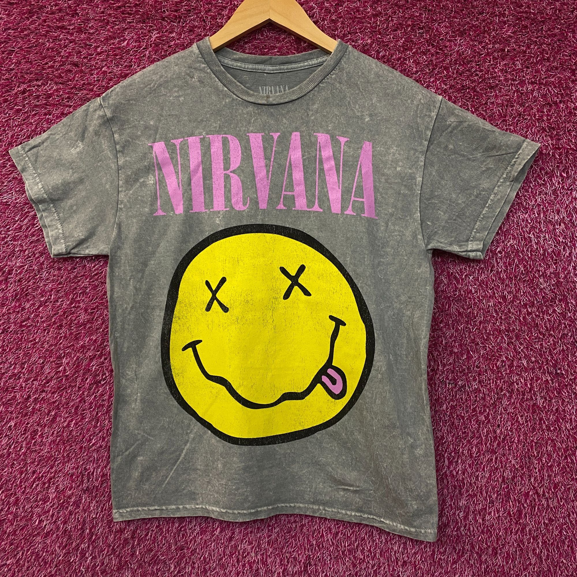 Nirvana Nirvana Smiley Face Acid Wash Graphic Grunge T-Shirt Medium Size US M / EU 48-50 / 2 - 1 Thumbnail