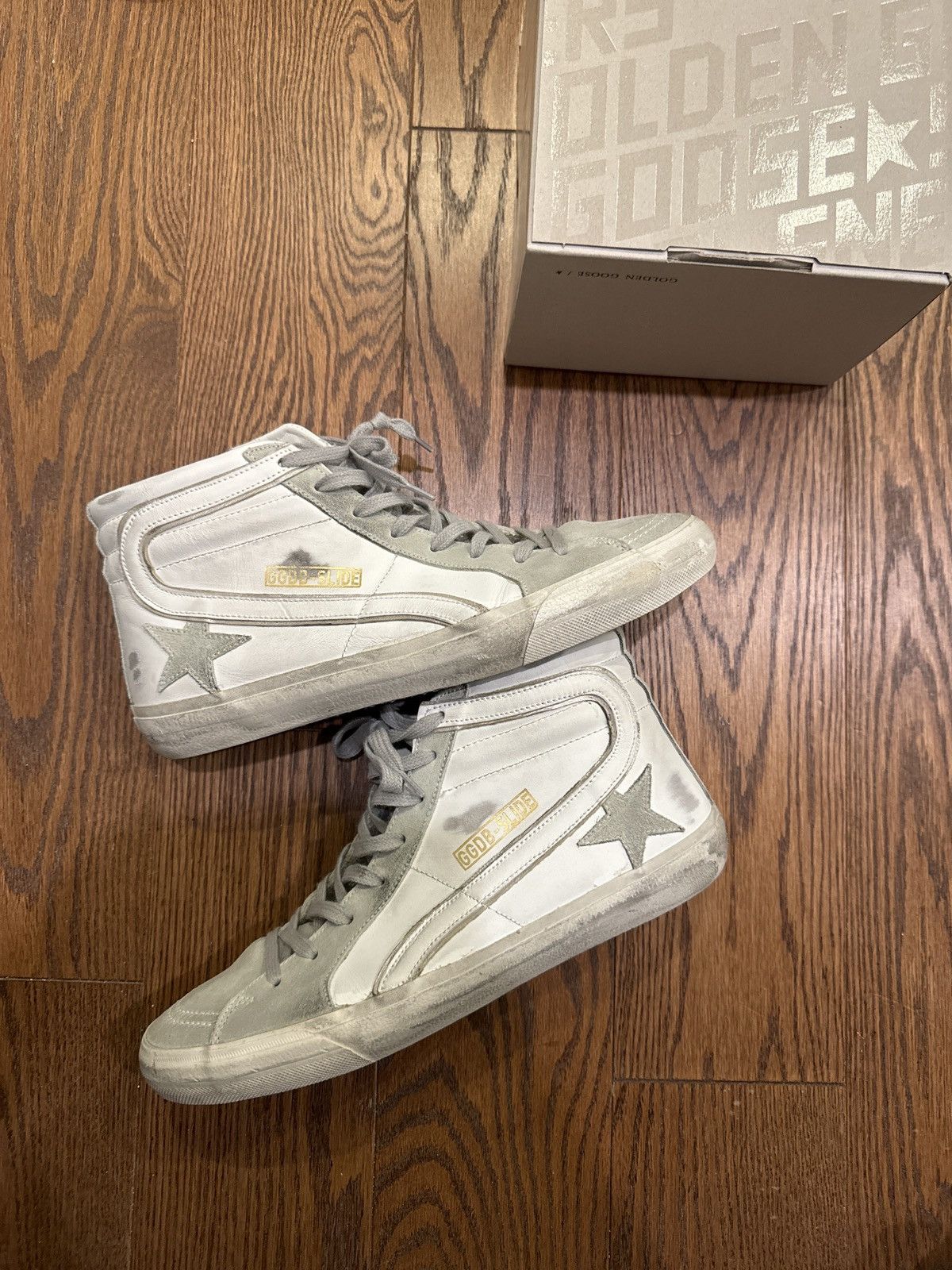 image of Golden Goose Slide Sneaker 44 in White, Men's (Size 11)