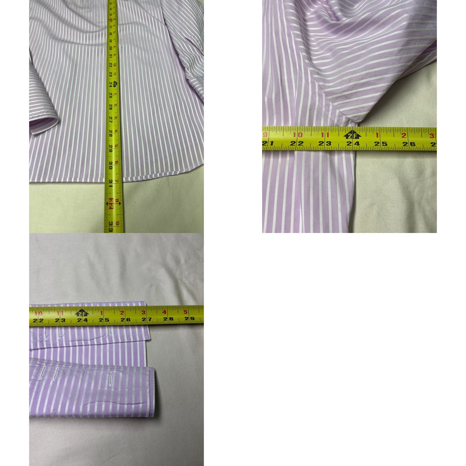 Hugo Boss VINTAGE Hugo Boss Mens Dress Shirt Striped 17 32/33 Purple White Stripe 100% Cotton Long Sleeve Button Cuffs N/A Size US XL / EU 56 / 4 - 8 Thumbnail