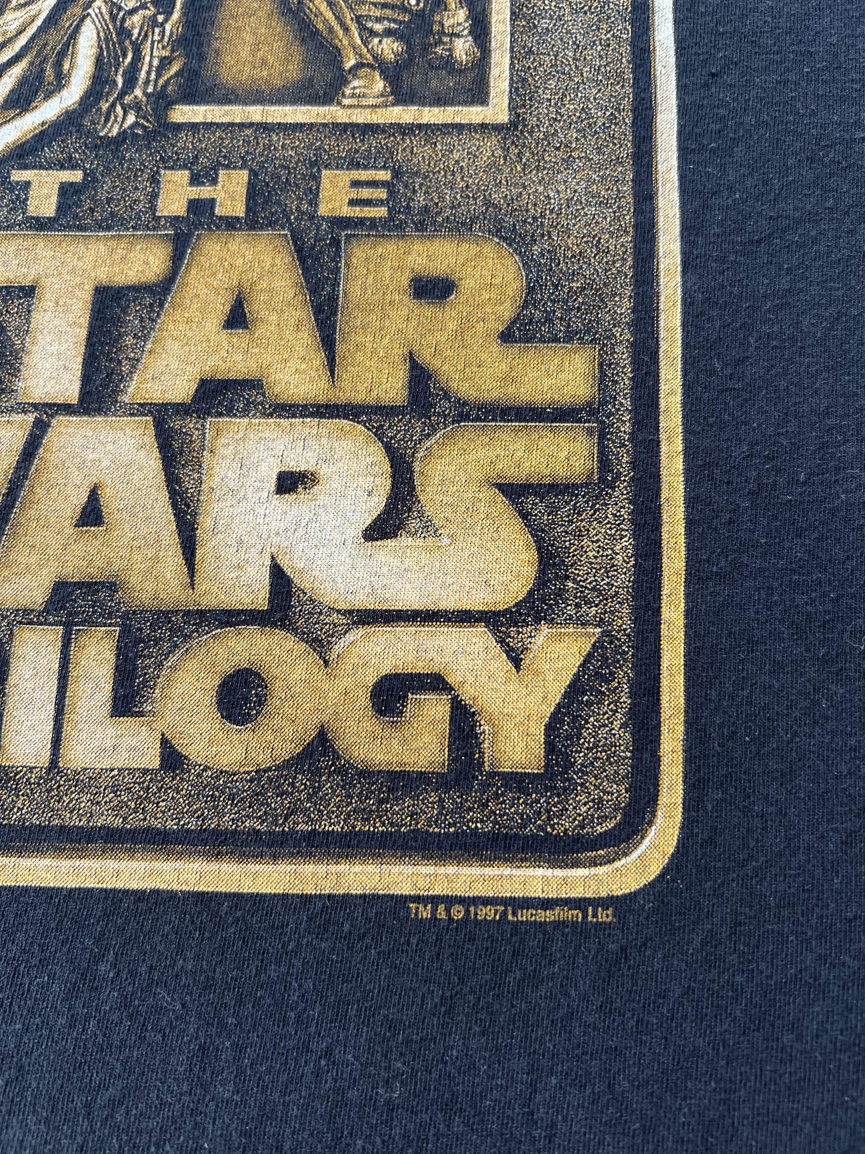 Star Wars Vintage 1997 Star Wars Trilogy Special Edition Black T-shirt Size US XL / EU 56 / 4 - 6 Thumbnail