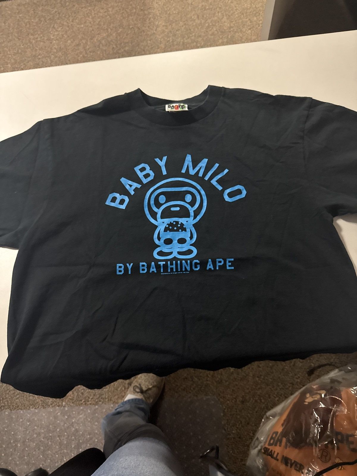 Bape A Bathing Ape “BABY MILO” Graphic Tee – Black, Large Size US L / EU 52-54 / 3 - 1 Thumbnail