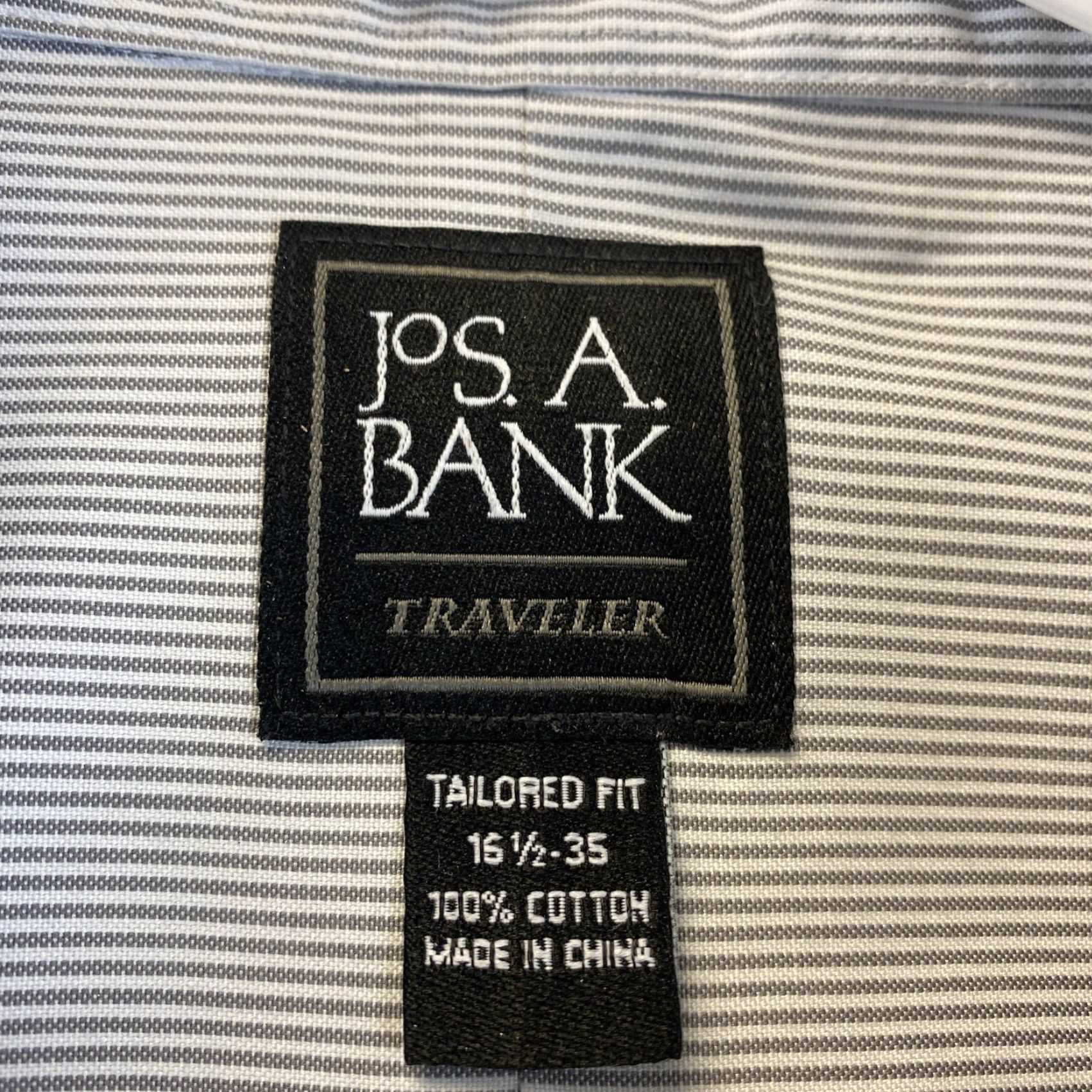 Jos. A. Bank Jos. A. Bank Men's Tailored Fit Gray Button-Up Shirt 16.5 Neck Long Sleeve Business Size US L / EU 52-54 / 3 - 7 Thumbnail