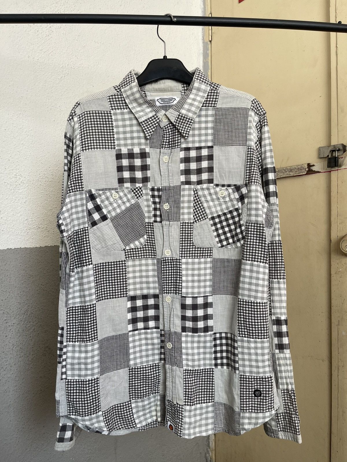 Vintage Baby Milo Store Bape Patchwork Button Longsleeve Shirt Size US L / EU 52-54 / 3 - 1 Thumbnail