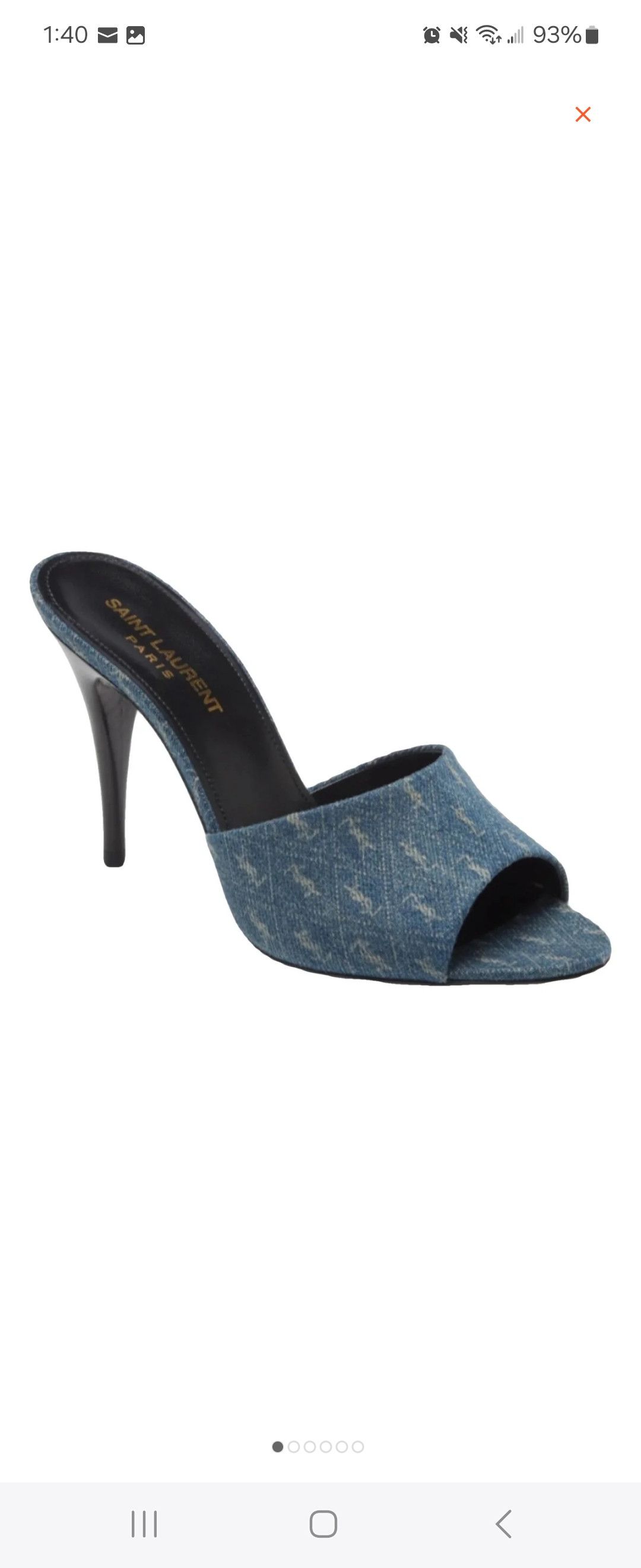 Yves Saint Laurent La 16 Monogram Slide Sandal in RARE Blue Jeans Color Size US 8.5 / IT 38.5 - 1 Thumbnail