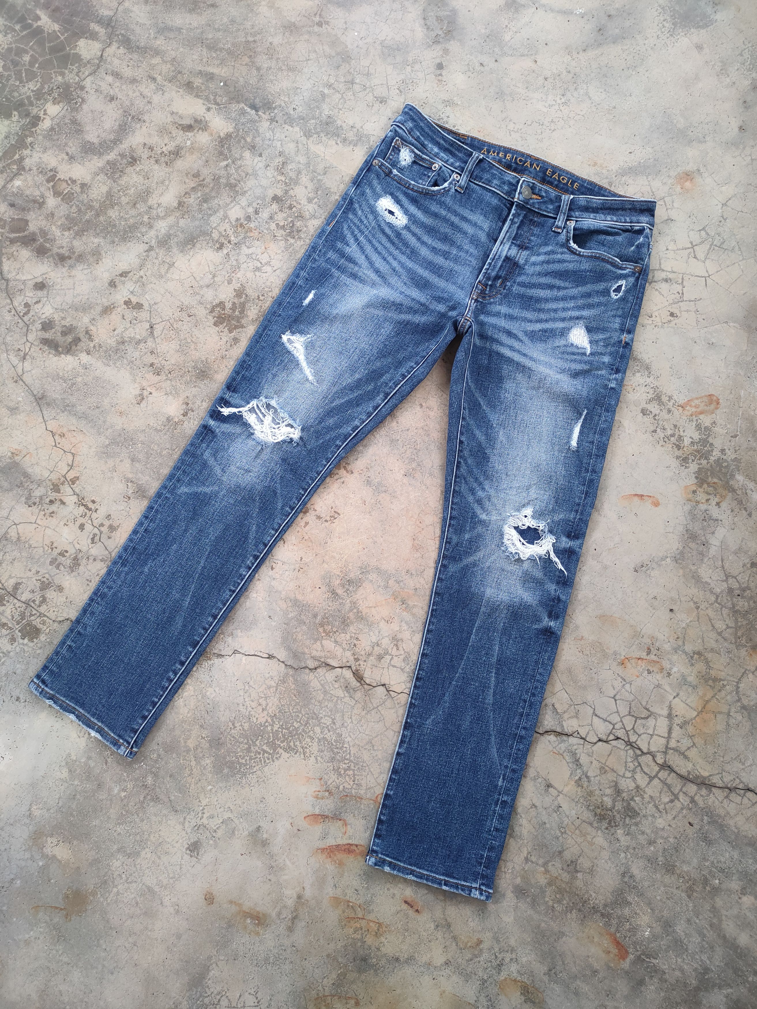 Japanese Brand × Jean × Vintage W32 VINTAGE JAPANESE SKINNY FADED DISTRESSED JEANS PANTS Size US 32 / EU 48 - 2 Thumbnail