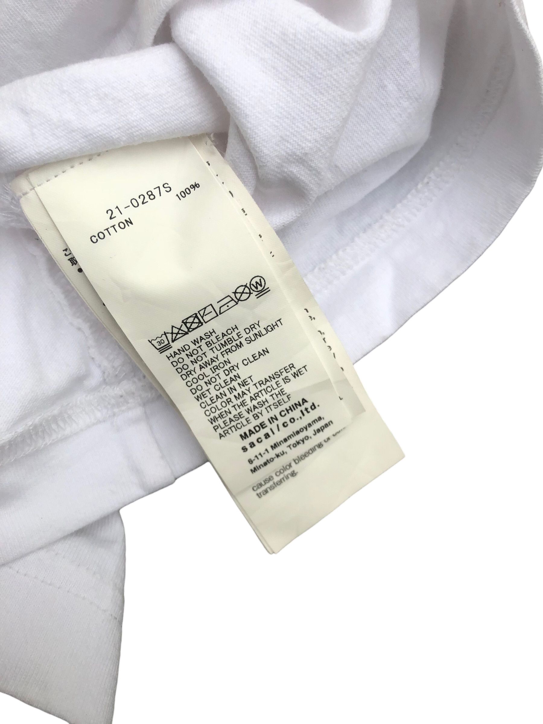 Sacai 💯🔥KAWS x SACAI Flock Print Long Sleeve T-shirt White Size US M / EU 48-50 / 2 - 7 Thumbnail