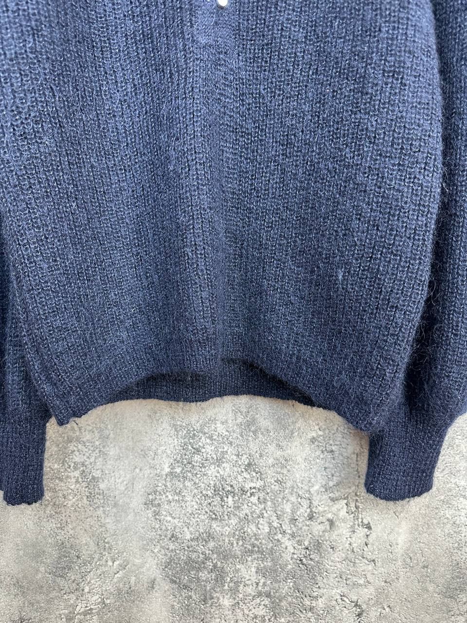 ba&sh Ba&Sh Puffed Sleeve Knit Polo Mohair/Wool Sweater Navy Size S / US 4 / IT 40 - 8 Thumbnail
