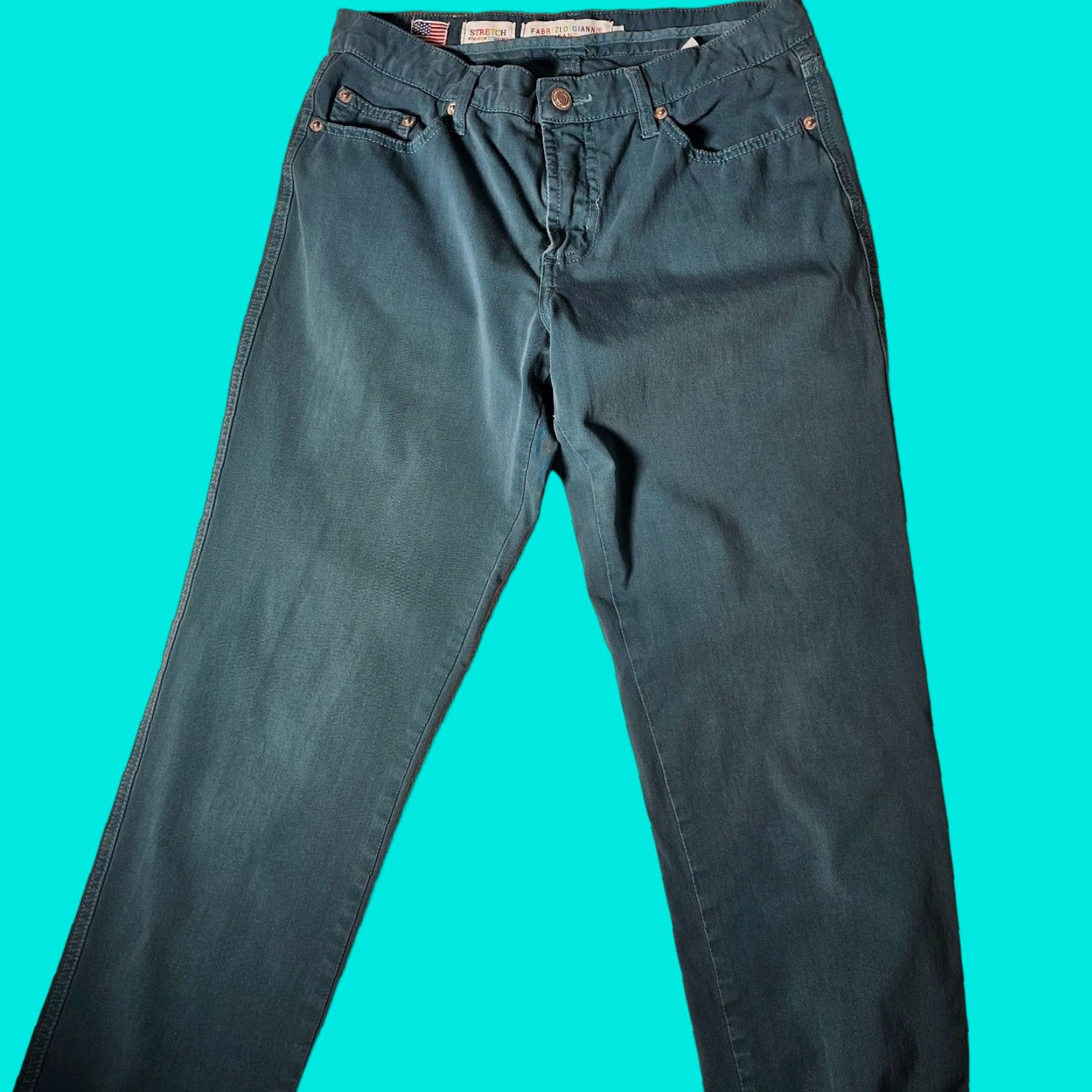 Altea VINTAGE Fabrizio Gianni Jeans Womens Jeans Regular Size 9 Blue Cotton Mid Rise Skinny Leg Distressed No Zip Pocket Jeans Size 30" / US 8 / IT 44 - 1 Thumbnail