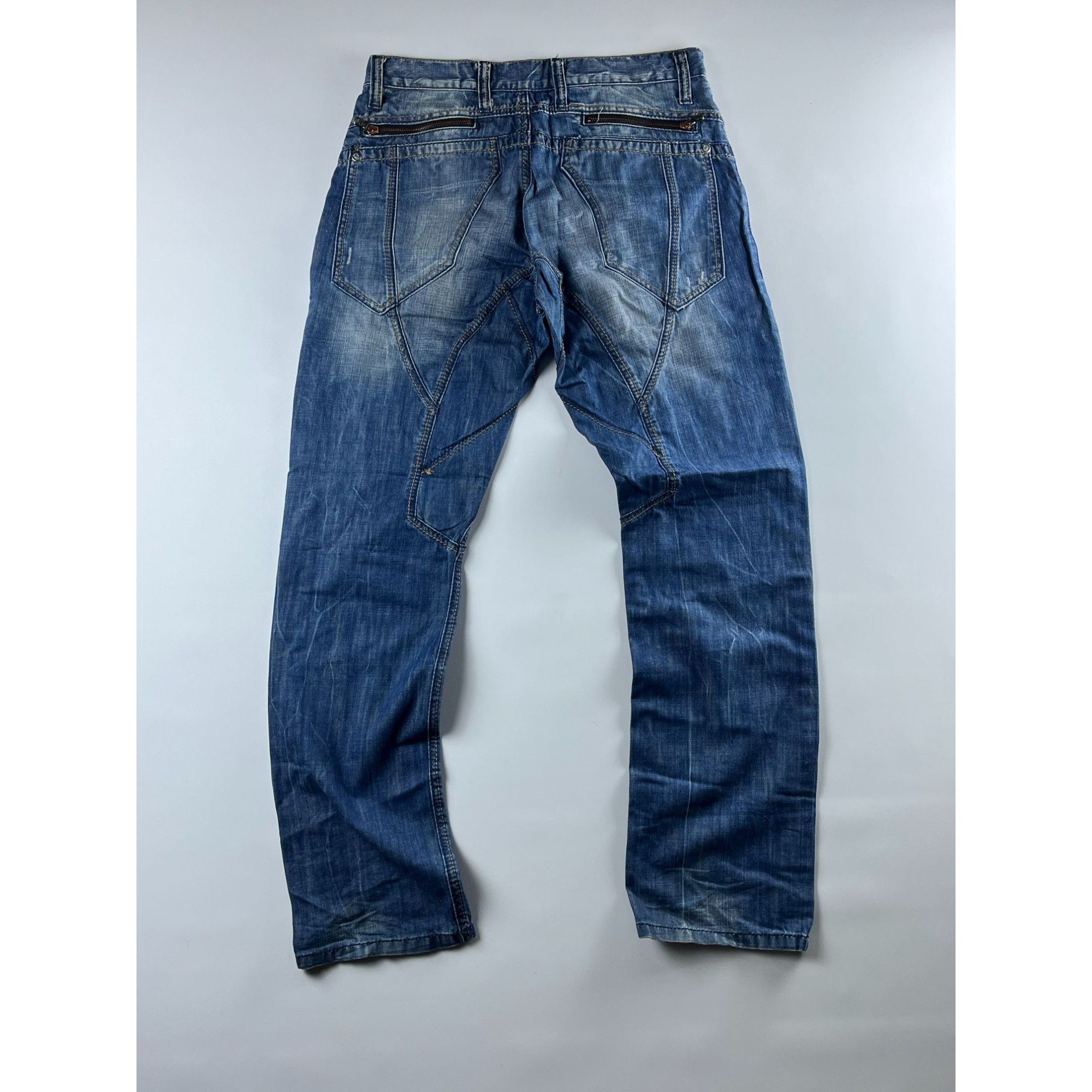 Vintage Cipo & Baxx Blue Distressed Denim Jeans W32 L32 Size US 33 - 1 Thumbnail