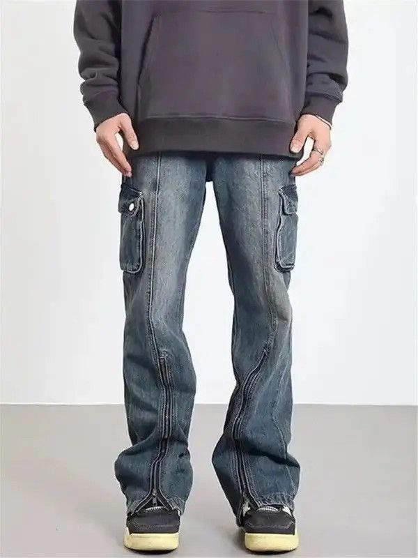 VIBE Button Zipper Pocket Slit Straight Jeans Size US 33 - 3 Thumbnail