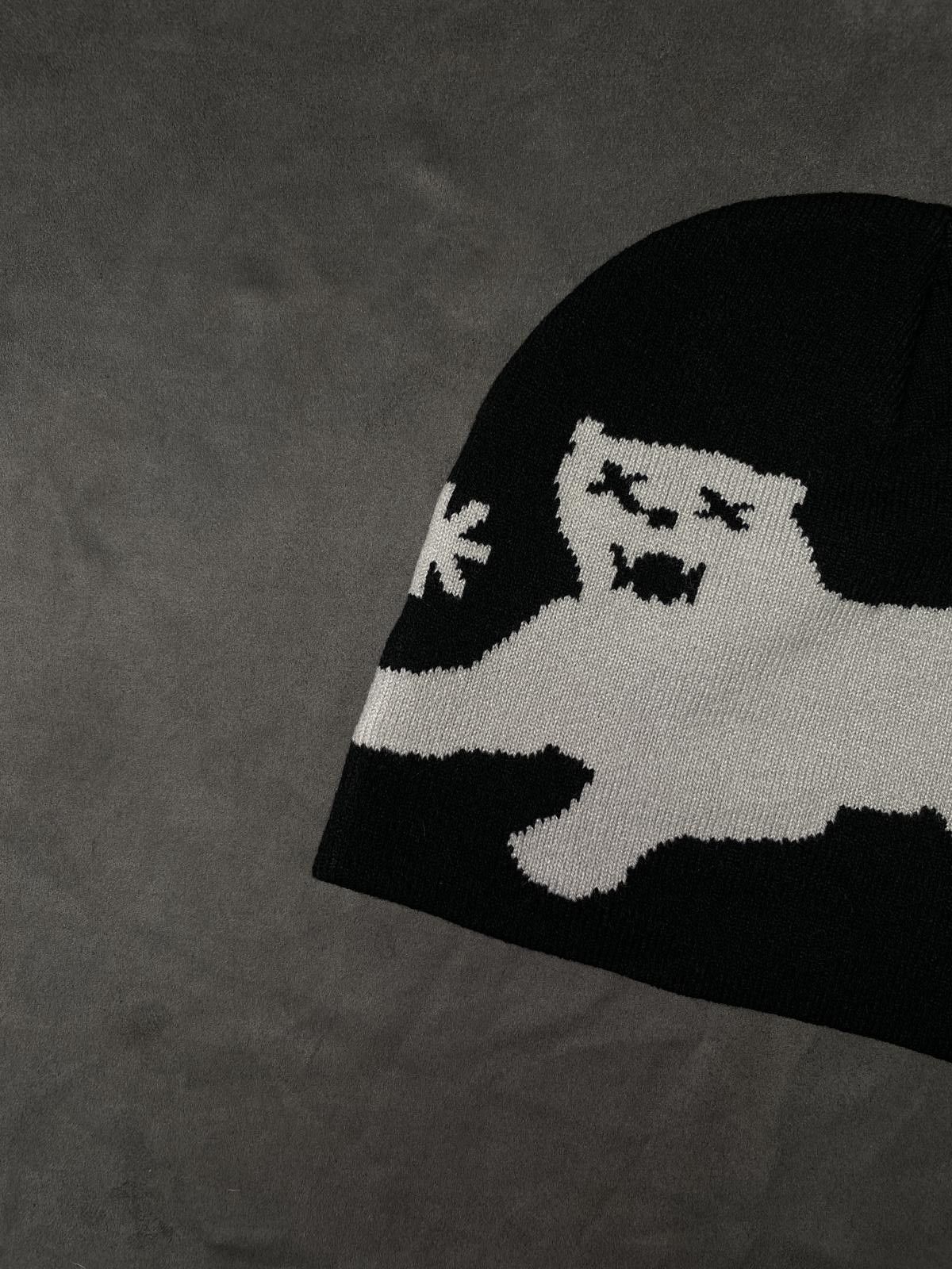 Japanese Brand Never Happy New Year F*F No Cuff Knit Skull Cap Black Beanie Size ONE SIZE - 2 Thumbnail