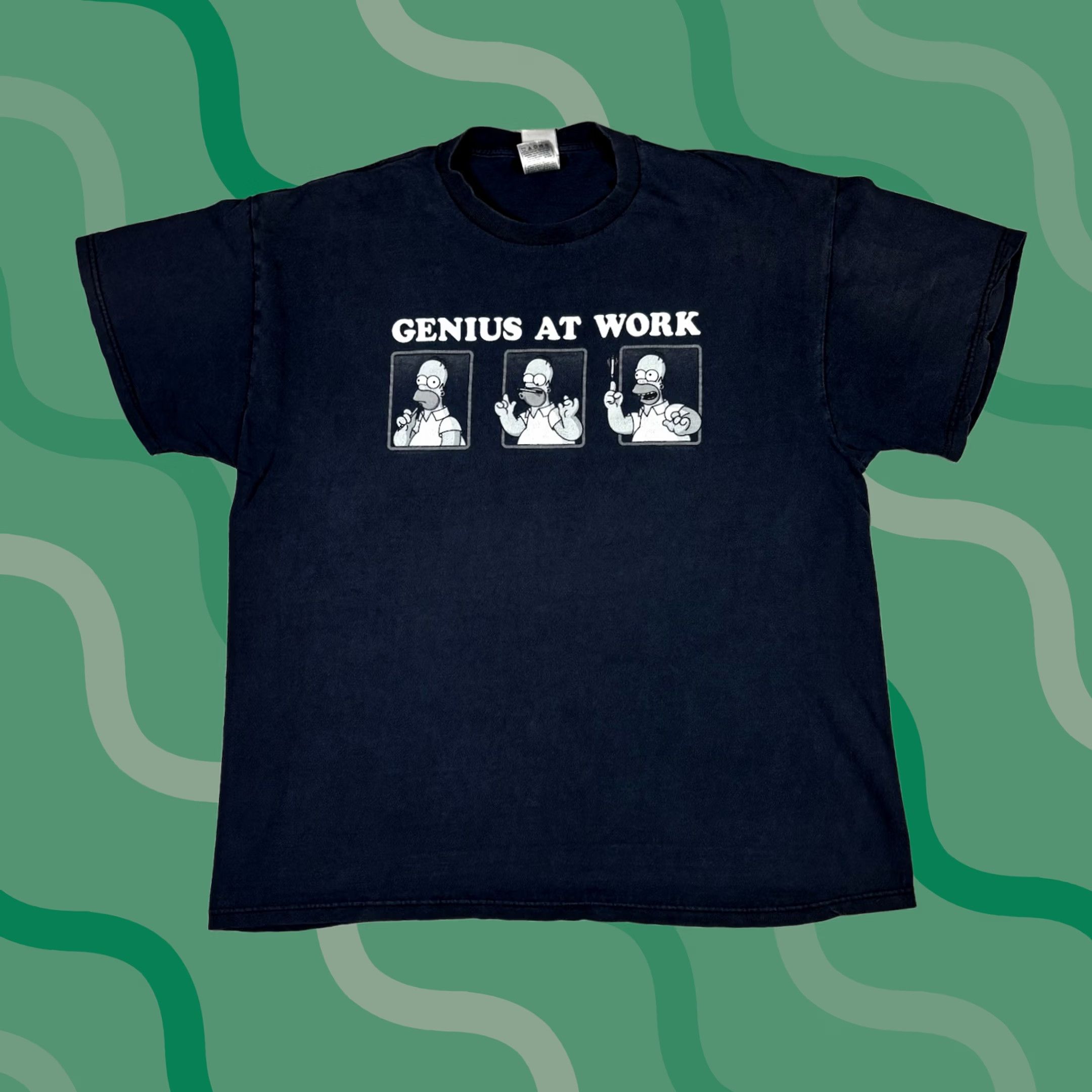 Vintage VINTAGE The Simpsons Homer Simpson T Shirt Funny Humor Comedy Shirt XL Black Mens Regular Short Sleeve Crew Neck Cotton Size US XL / EU 56 / 4 - 1 Thumbnail