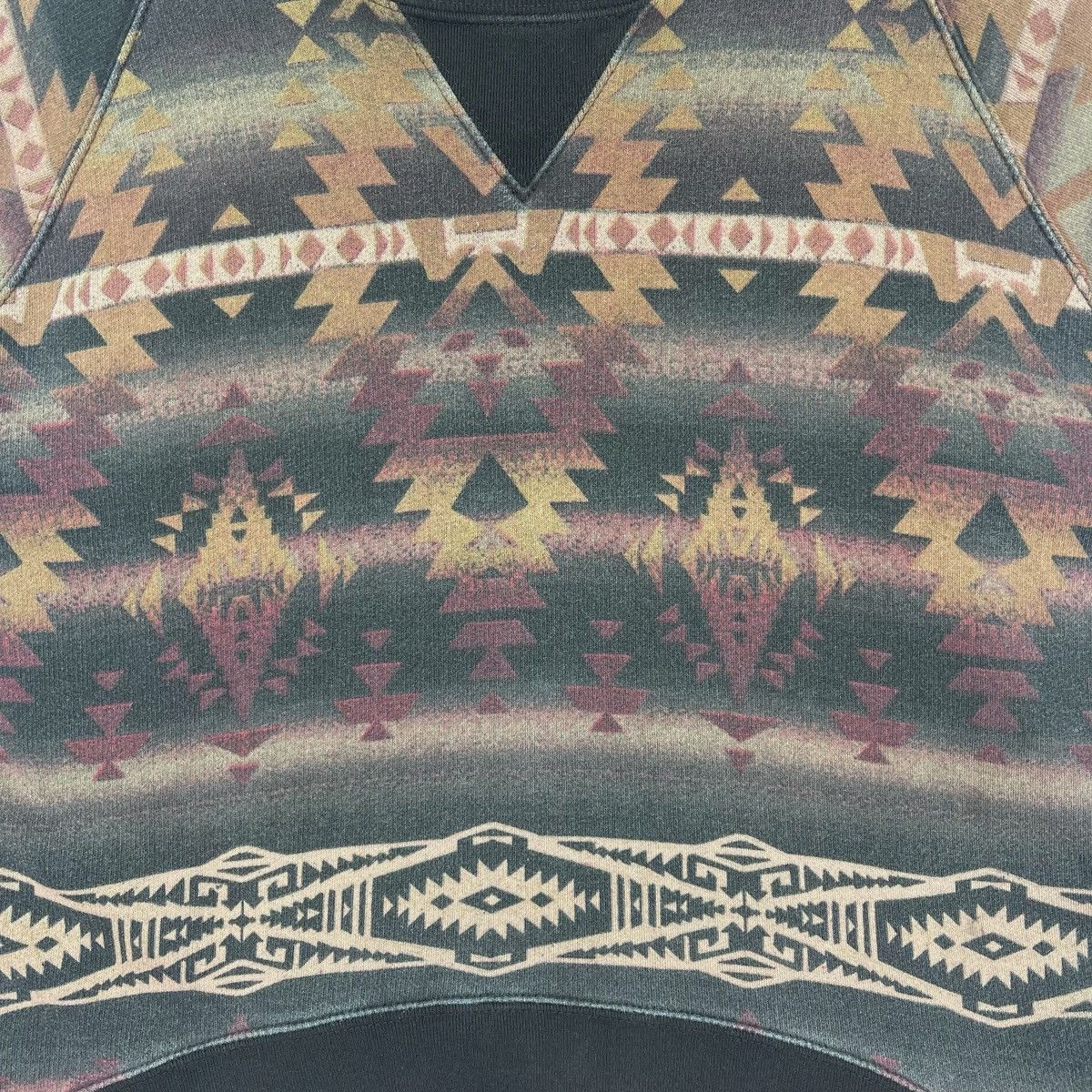Denim & Supply Ralph Lauren × Ralph Lauren × Vintage Vintage Aztec Sweatshirt Size M / US 6-8 / IT 42-44 - 6 Thumbnail