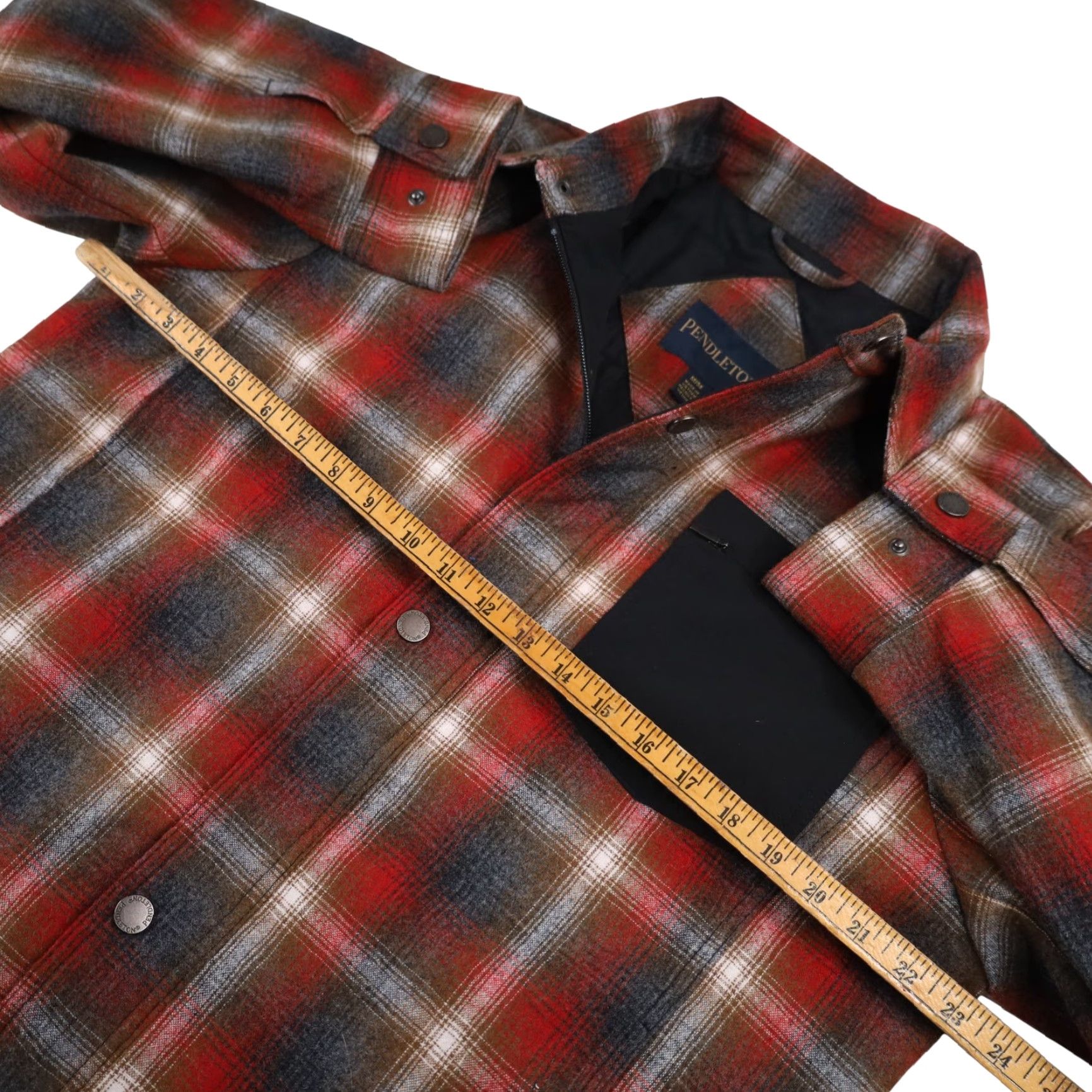 Pendleton VINTAGE Pendleton Mens Medium Shadow Plaid Polyfill Quilted Wool Shirt Jacket Size US M / EU 48-50 / 2 - 6 Thumbnail