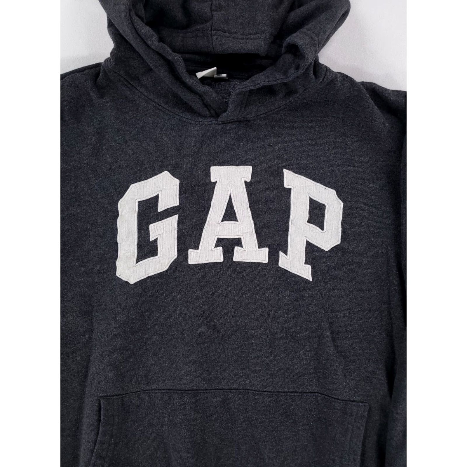 Gap GAP Hoodie Sweatshirt Spellout Gray Kangaroo Pouch No Drawstring Mens XL Size US XL / EU 56 / 4 - 2 Thumbnail