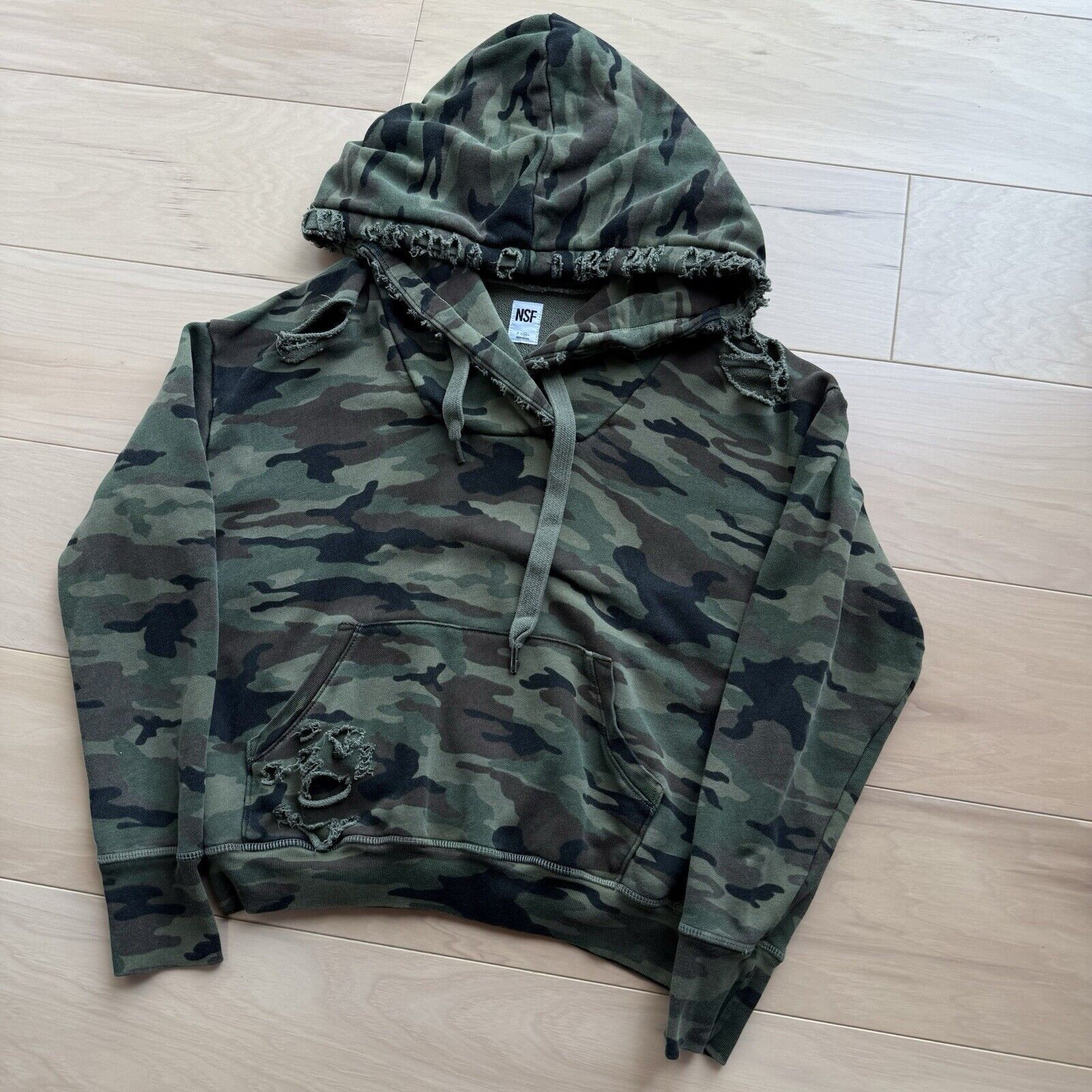 NSF NSF Hoodie Women's M Multicolor Camo Fleece Pullover Size M / US 6-8 / IT 42-44 - 8 Thumbnail