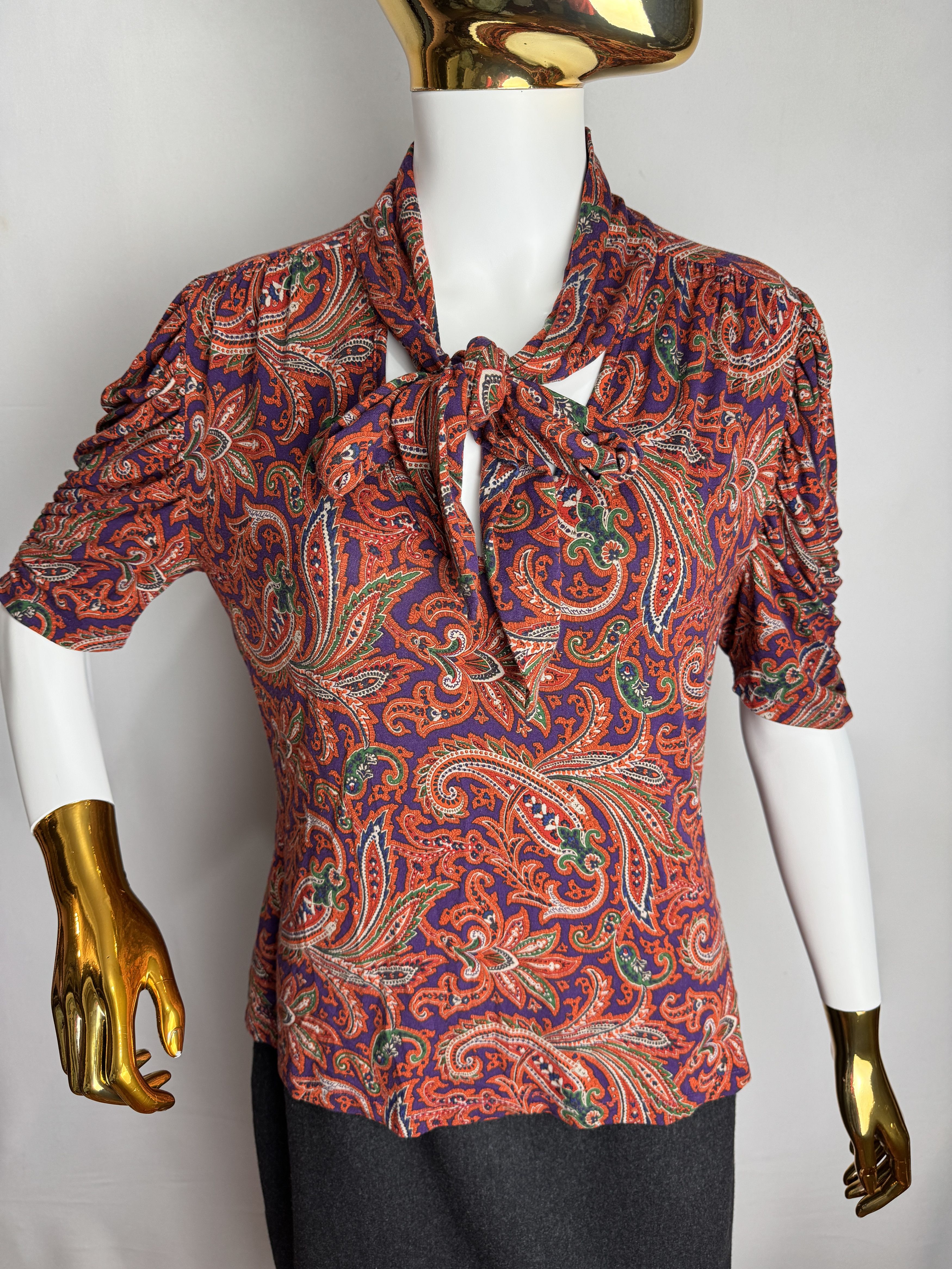 Polo Ralph Lauren × Ralph Lauren RALPH LAUREN women’s paisley viscose blouse Size M / US 6-8 / IT 42-44 - 1 Thumbnail