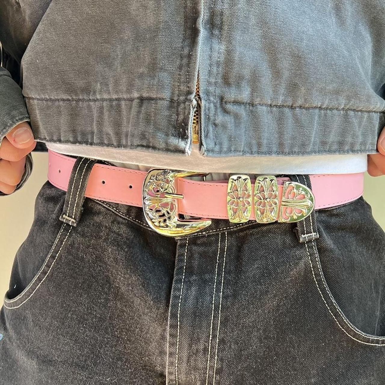 Cowboy Equipment vintage buckle pink american western design belt Size ONE SIZE - 5 Thumbnail