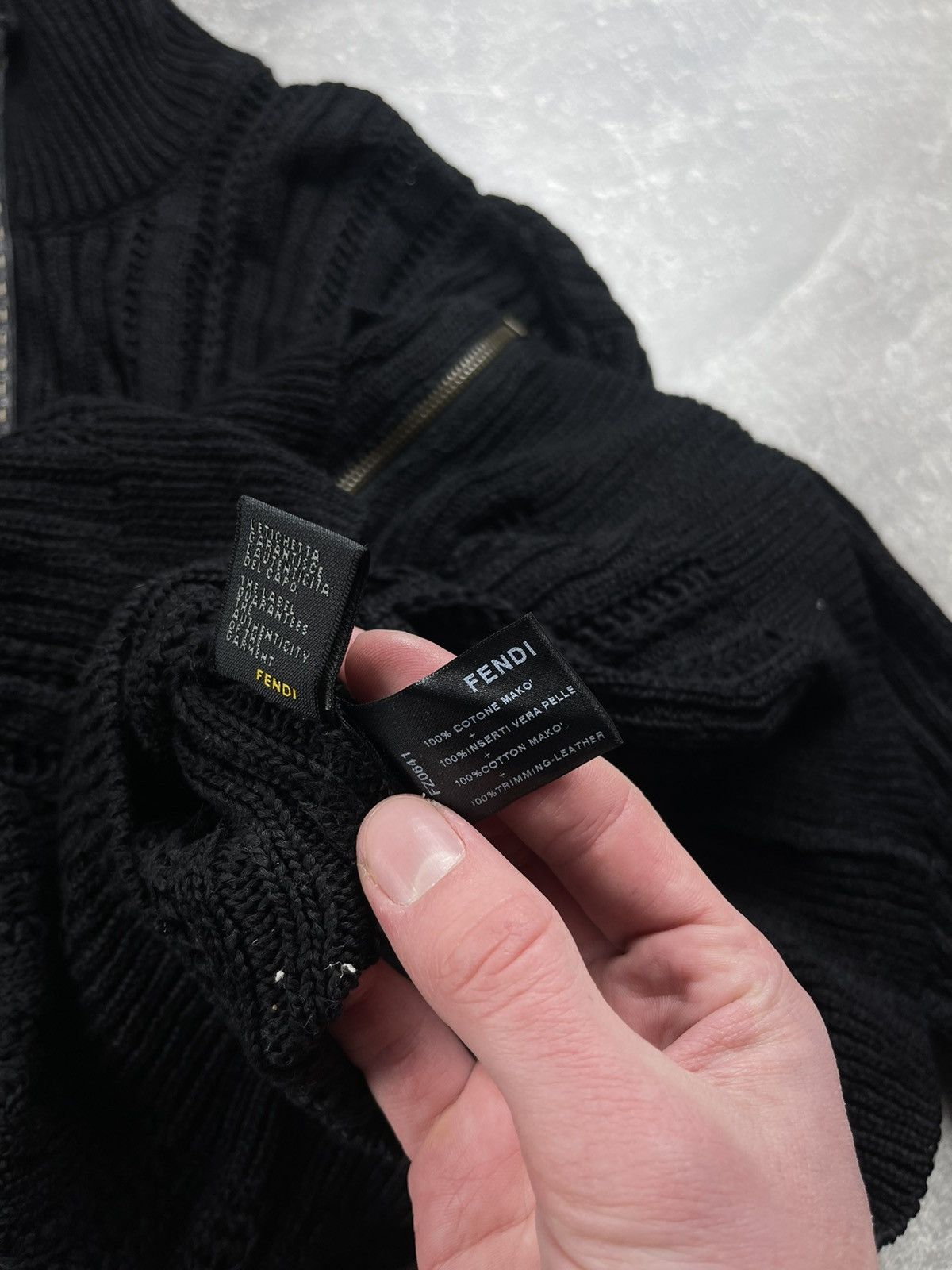 Fendi Fendi Vintage Luxury Ribbed Knit Cotton Zip Cardigan Black Size US M / EU 48-50 / 2 - 17 Thumbnail