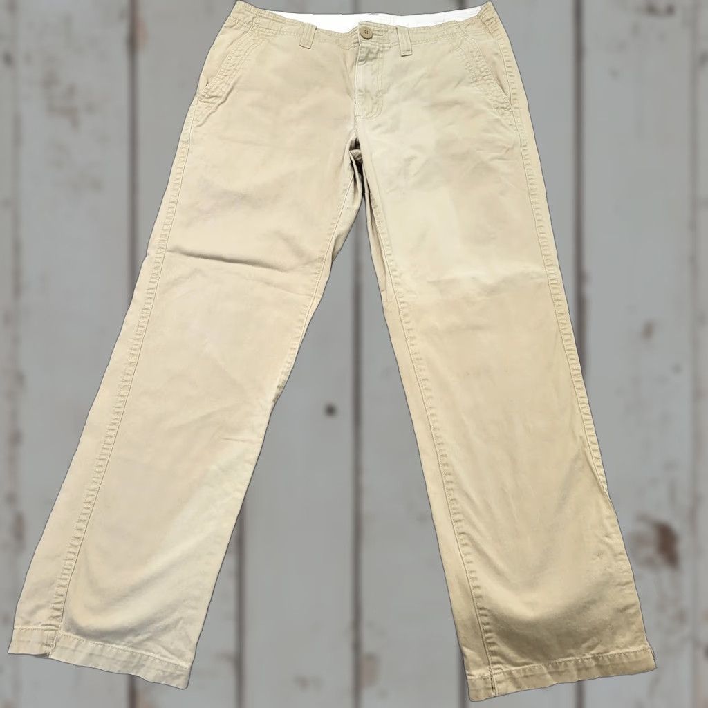 Vintage Urban Pipeline Pants Men's 32x32 Khaki Chino Straight Leg Casual Workwear Travel | Regular | Beige | 32x32 | Denim? (Note: see constraints) Size US 32 / EU 48 - 1 Thumbnail