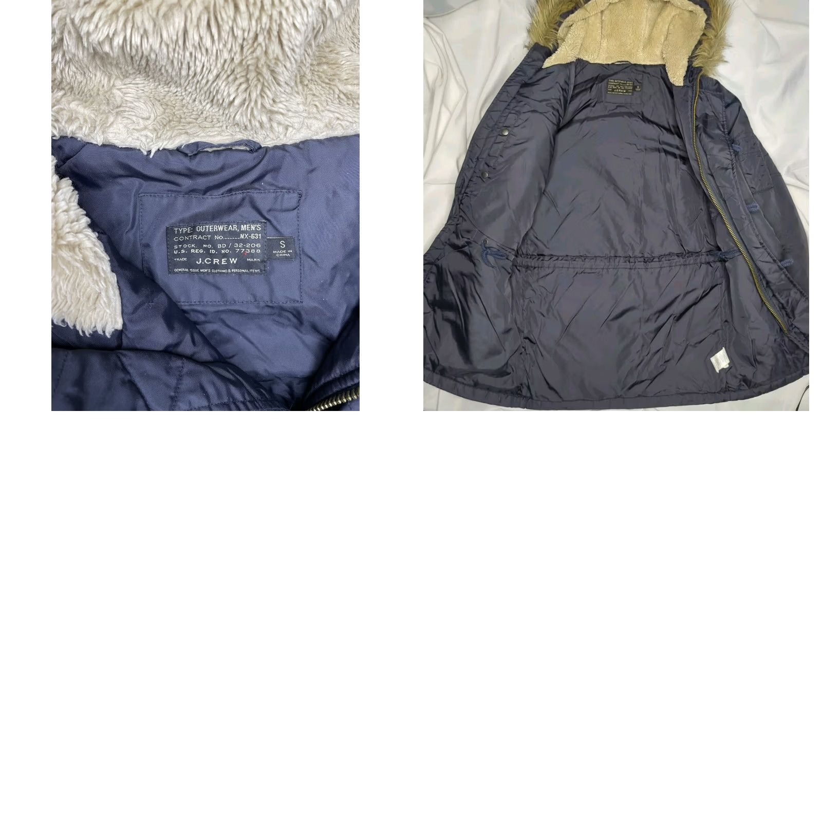 J.Crew J Crew N3B Military Parka Jacket Coat Mens Small Fur Navy Size US S / EU 44-46 / 1 - 8 Thumbnail
