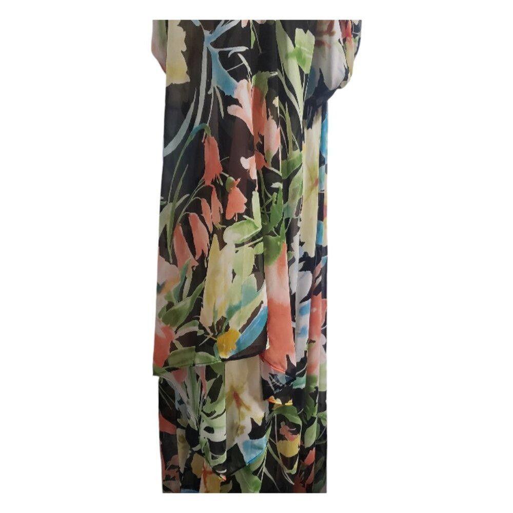 Designer CT1943 Meghan Los Angeles Floral Evening Maxi Dress L Size L / US 10 / IT 46 - 6 Thumbnail