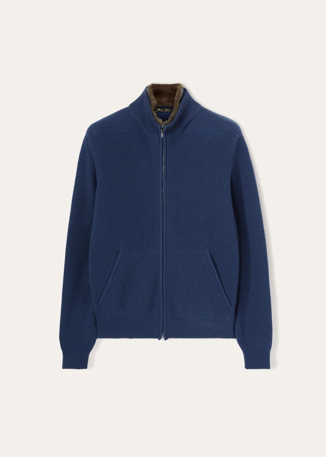 Loro Piana o1srvl11e1224 Greymouth Cashmere Bomber Jacket in Navy Blue Size US S / EU 44-46 / 1 - 1 Thumbnail