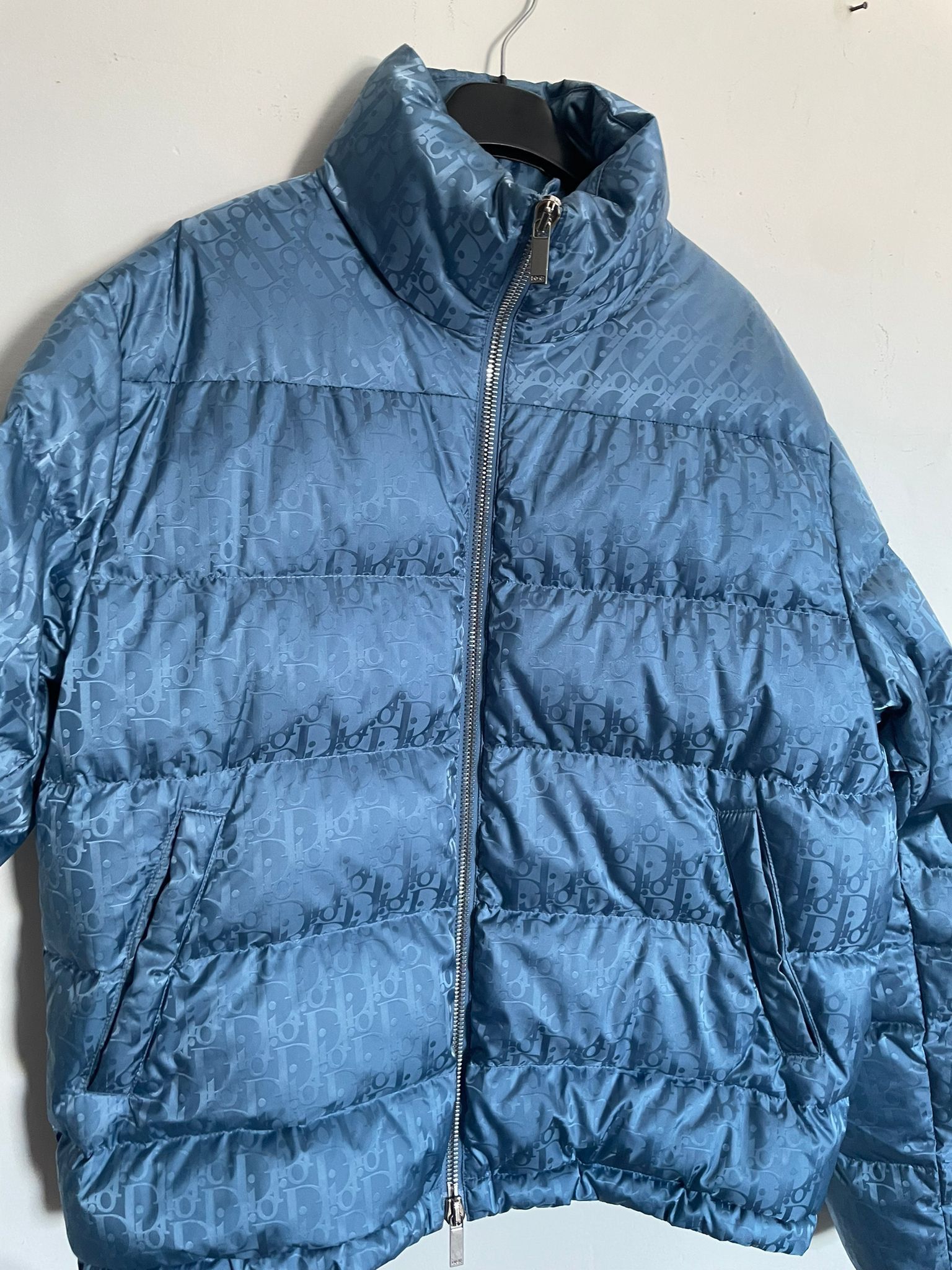 Dior - Dior Oblique Down Jacket Blue Technical Jacquard - Size 46 - Men