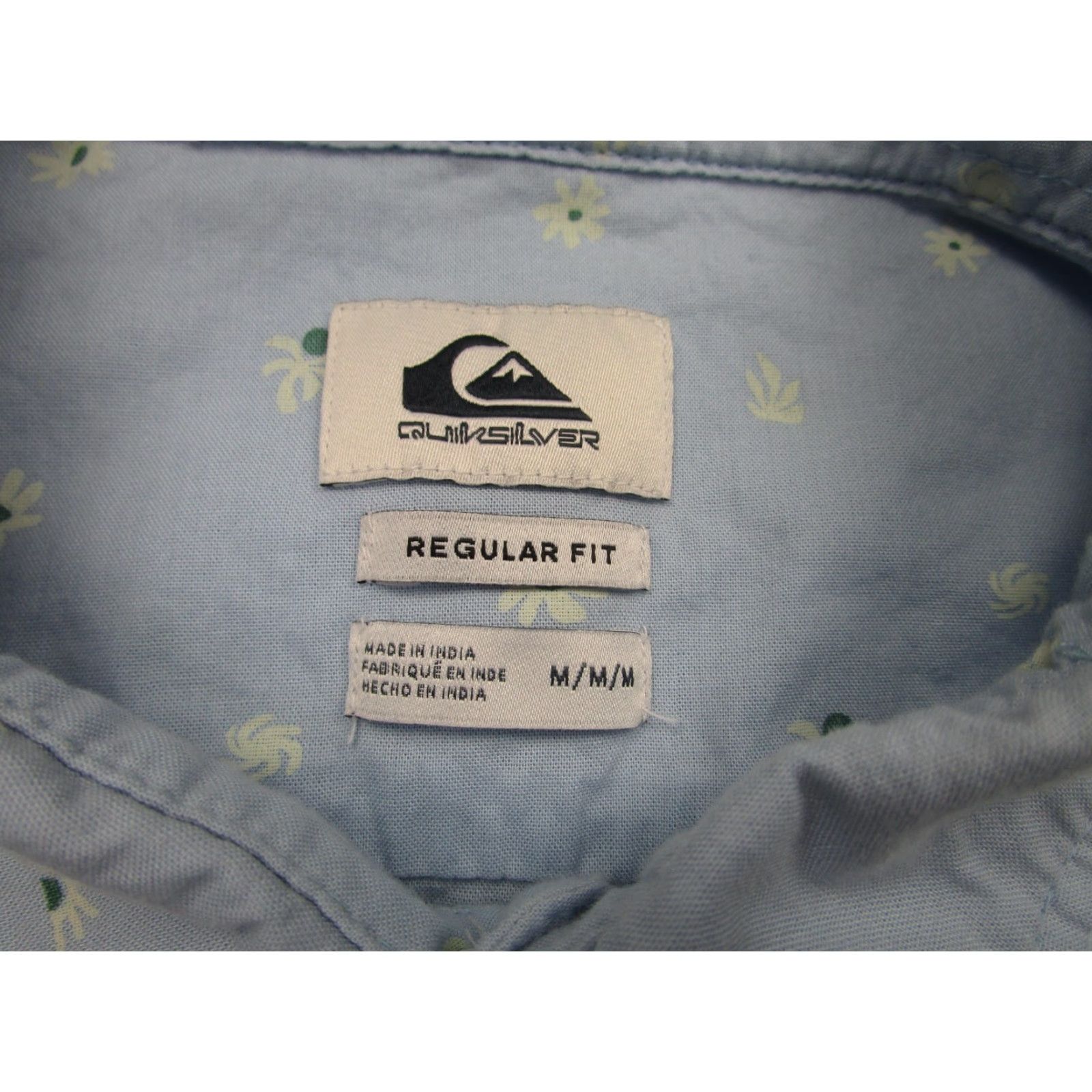 Quiksilver Quiksilver Shirt Mens Medium Blue Floral Short Sleeve Button Front Beach Casual Size US M / EU 48-50 / 2 - 5 Thumbnail