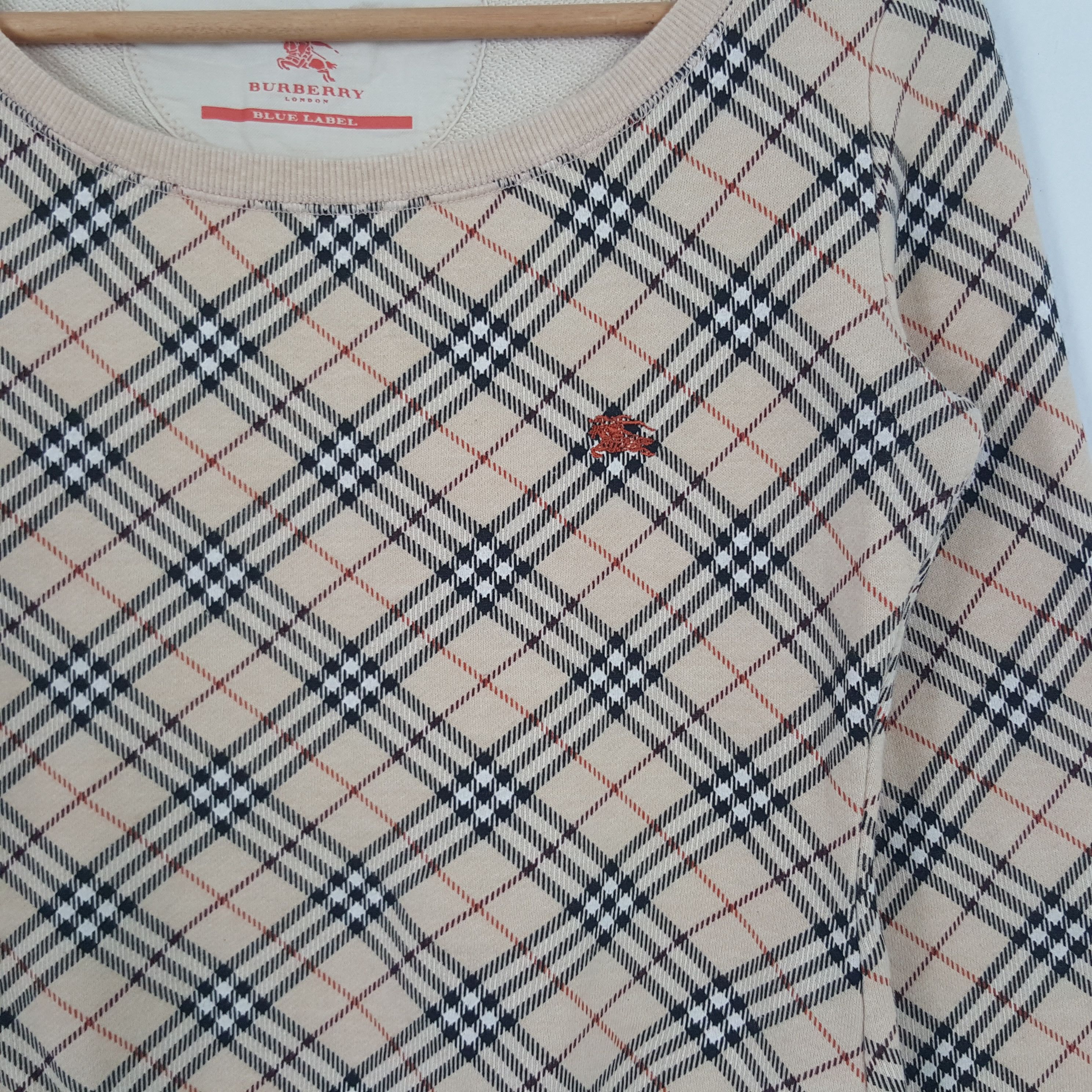 Burberry × Vintage Vintage Burberry London Nova Check Crop Sweatshirt Size XS / US 0-2 / IT 36-38 - 2 Thumbnail