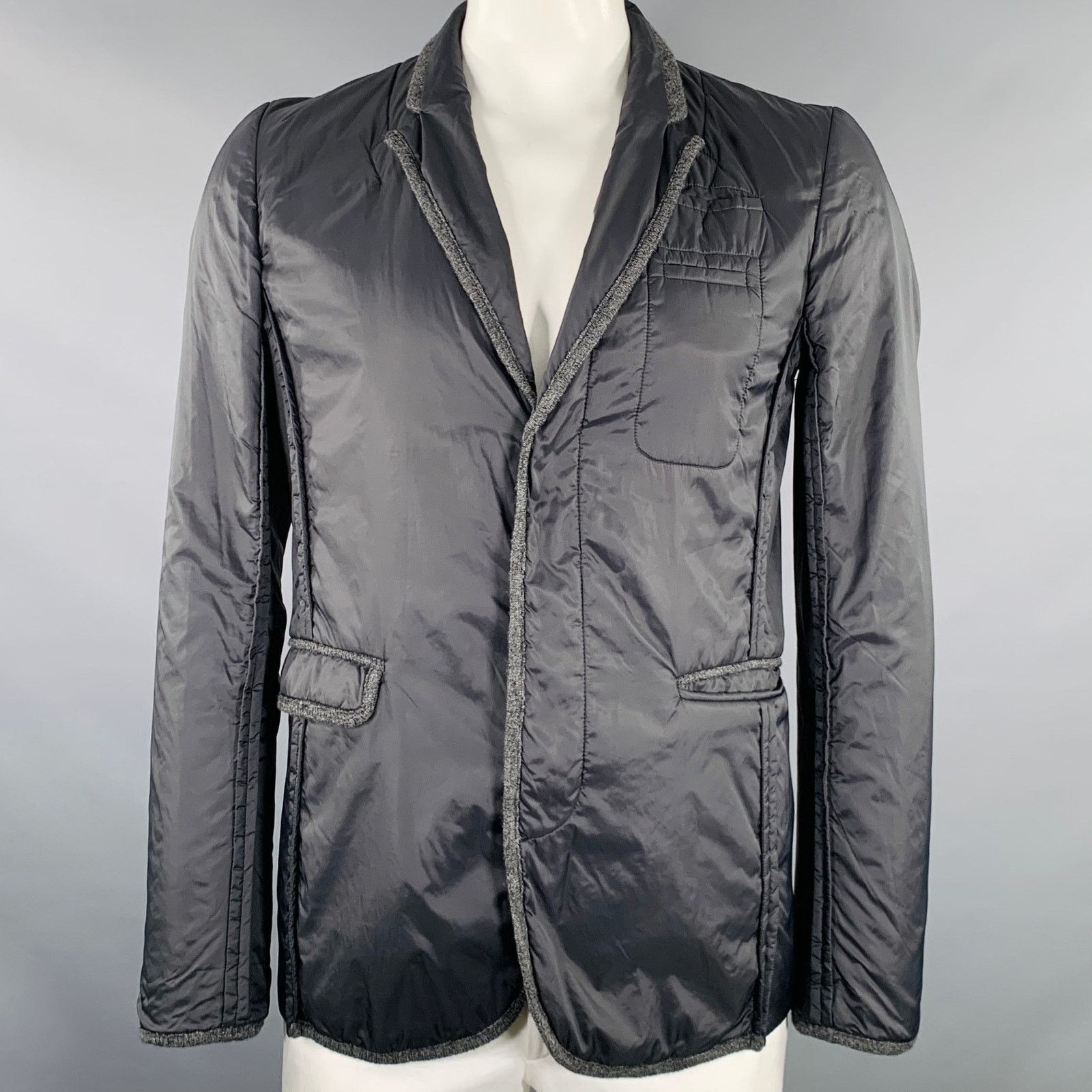 Undercover Size XL Black Grey Contrast Trim Nylon Blazer Jacket Size 46R - 1 Thumbnail