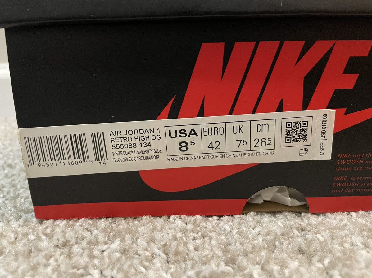 Jordan Brand Jordan 1 ‘University Blue’ Size US 8.5 / EU 41-42 - 11 Thumbnail