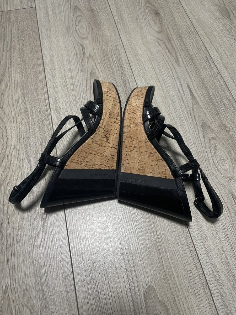 Prada Prada Sport Leather And Cork Platform Heels Shoes Women’s Size US 9 / IT 39 - 4 Thumbnail