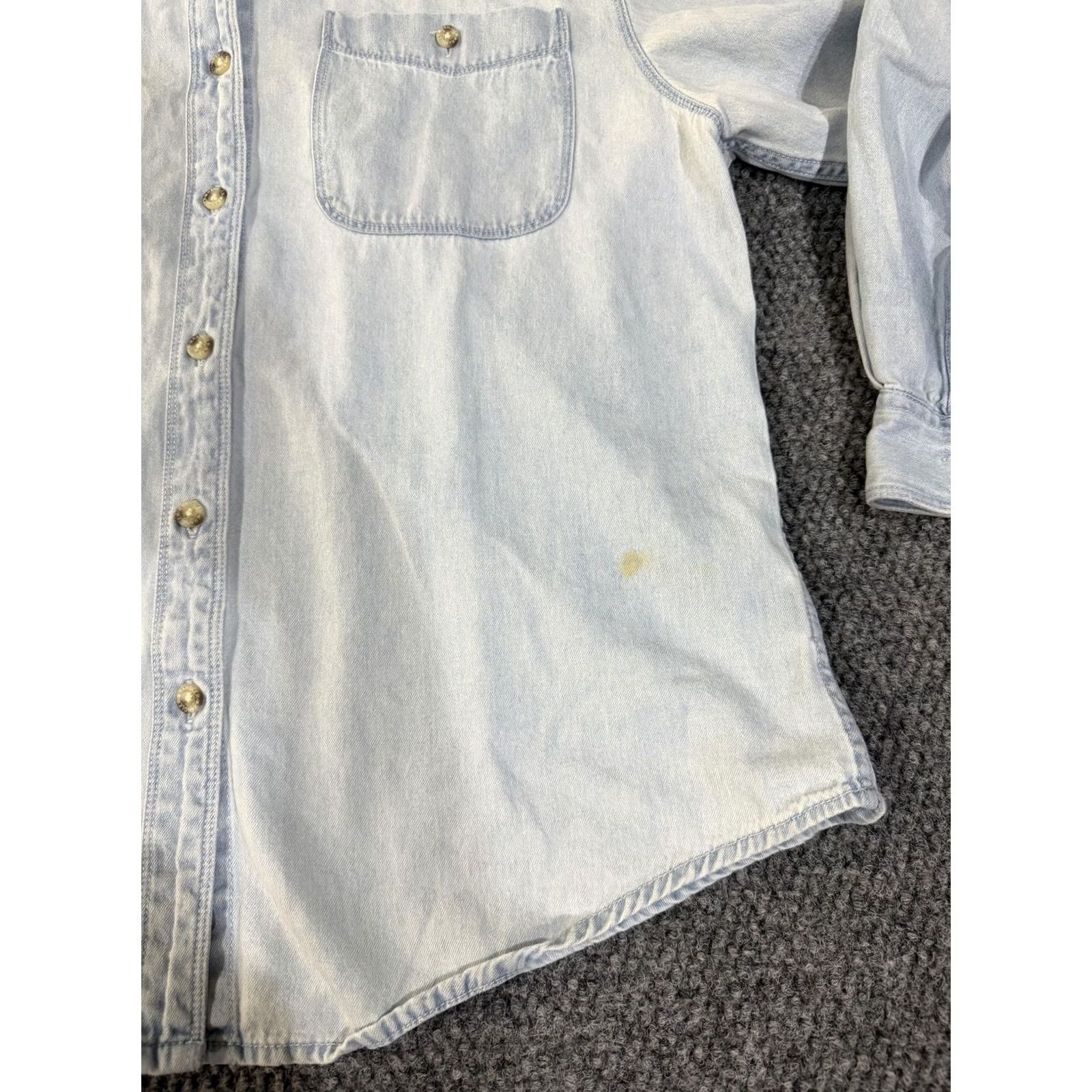 Wrangler Wrangler Button-Up Shirt Womens M Denim Blue Jack Russell Terrier Embroidered Pocket Casual Long Sleeve Size M / US 6-8 / IT 42-44 - 3 Thumbnail