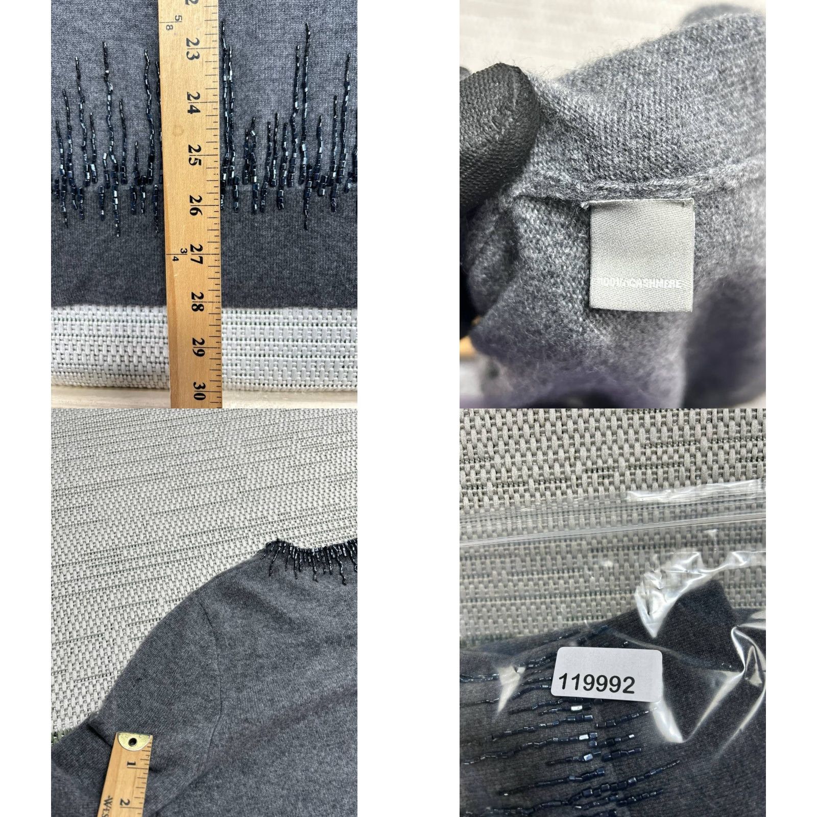 Neiman Marcus Neiman Marcus Sweater Dress Shirt Womens Medium Gray Cashmere Ribbed Trim Crew Neck Regular Knit Short Dress/Gray Modern Womens Size M / US 6-8 / IT 42-44 - 8 Thumbnail