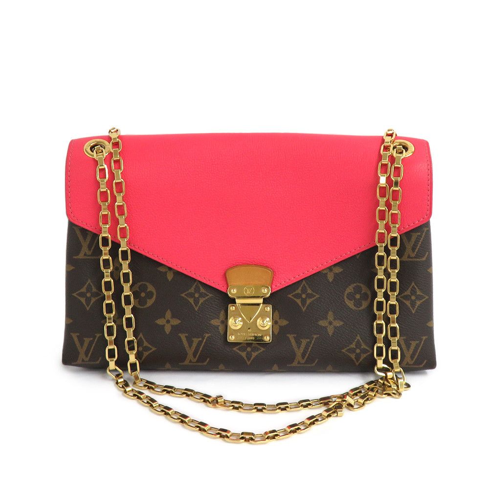 Louis Vuitton Pallas Chain Shoulder Bag Monogram Rose Rich Brown