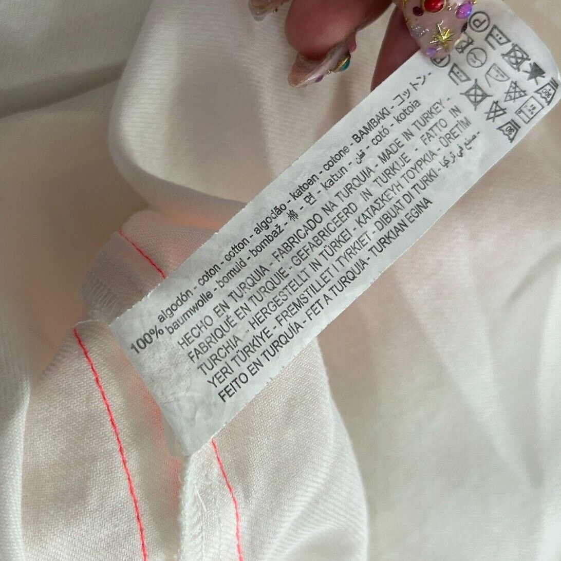 Zara Zara Off White Pink Stitch Button Long Sleeve Collar Shirt L Size L / US 10 / IT 46 - 9 Thumbnail