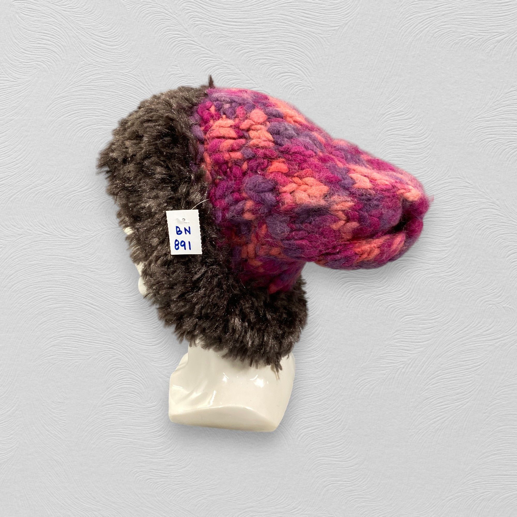 Japanese Brand Beanie Multicolor With Fur Hats -BN891 Size ONE SIZE - 1 Thumbnail