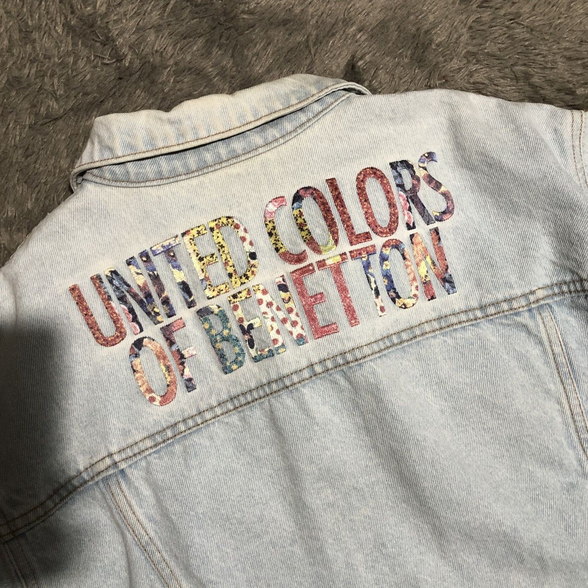 UNITED COLORS OF BENETTON ABSTRAK COLOR UNISEX DENIM JACKET