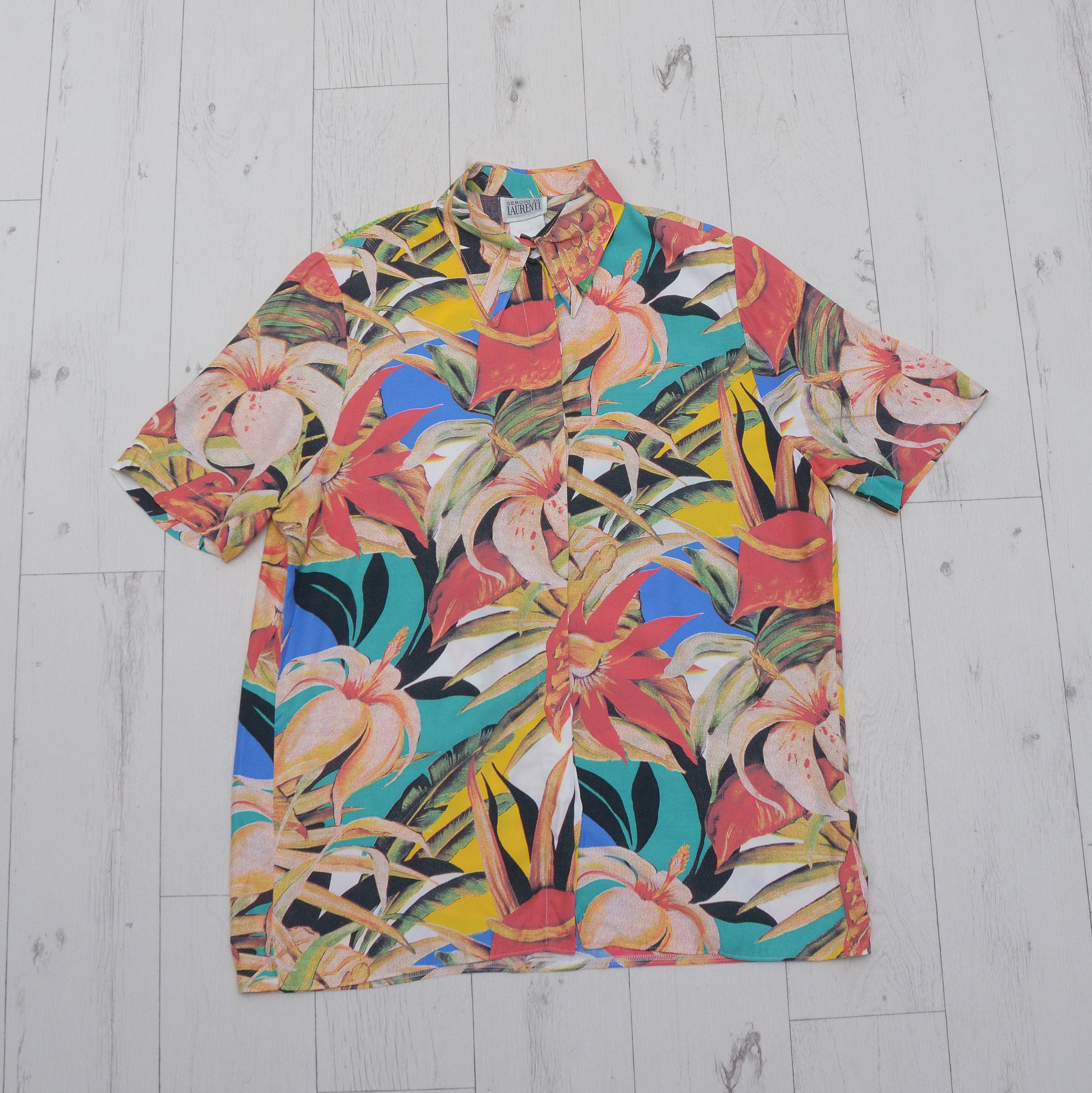 Designer × Vintage Vintage Sergio DI Llaurenti Hawaii Viscose Shirt Blouses Size M / US 6-8 / IT 42-44 - 1 Thumbnail