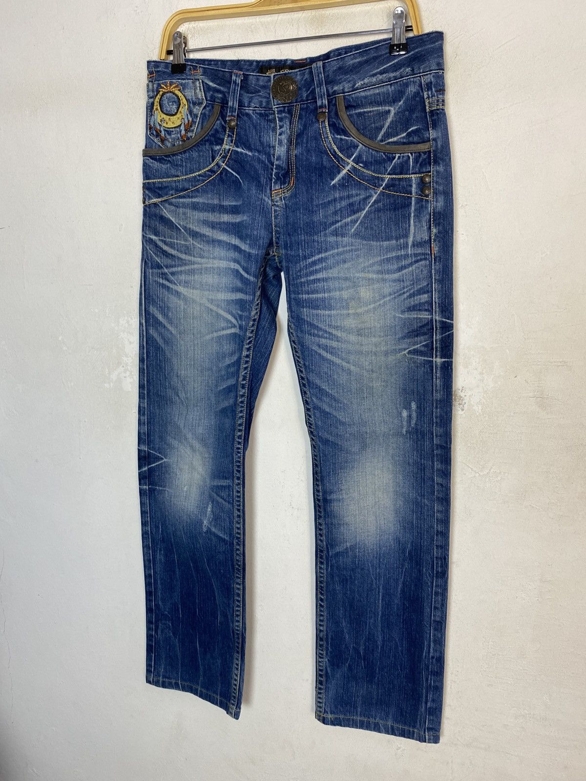 Other Red Pepper Red Label Whisker Denim Jeans Embroidery Logo Size US 32 / EU 48 - 4 Thumbnail