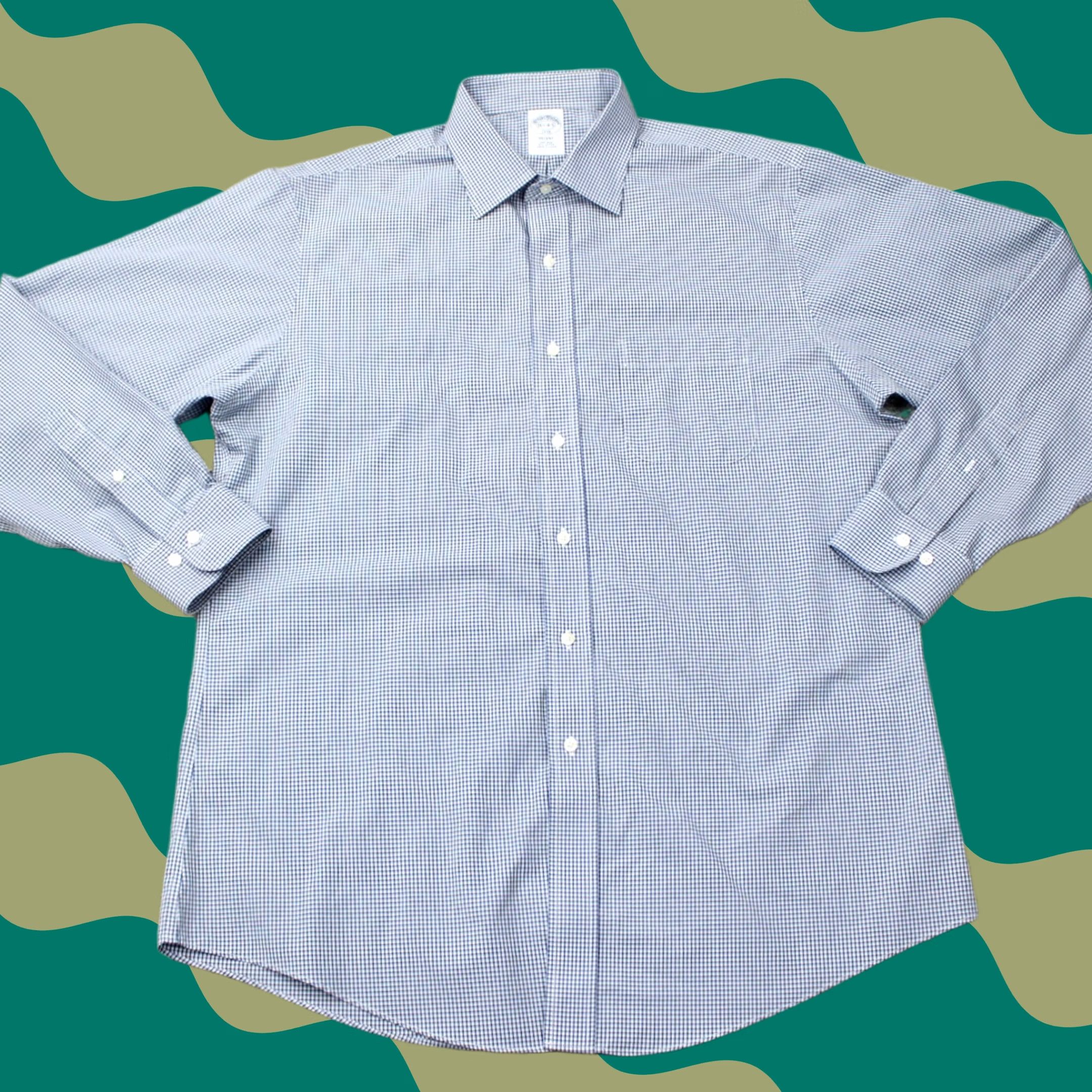 Brooks Brothers Brooks Brothers Regent Shirt Mens 16 1/2, 4/5 Blue Non-Iron L/S Button Dress Shirt Regular Size US XL / EU 56 / 4 - 1 Thumbnail