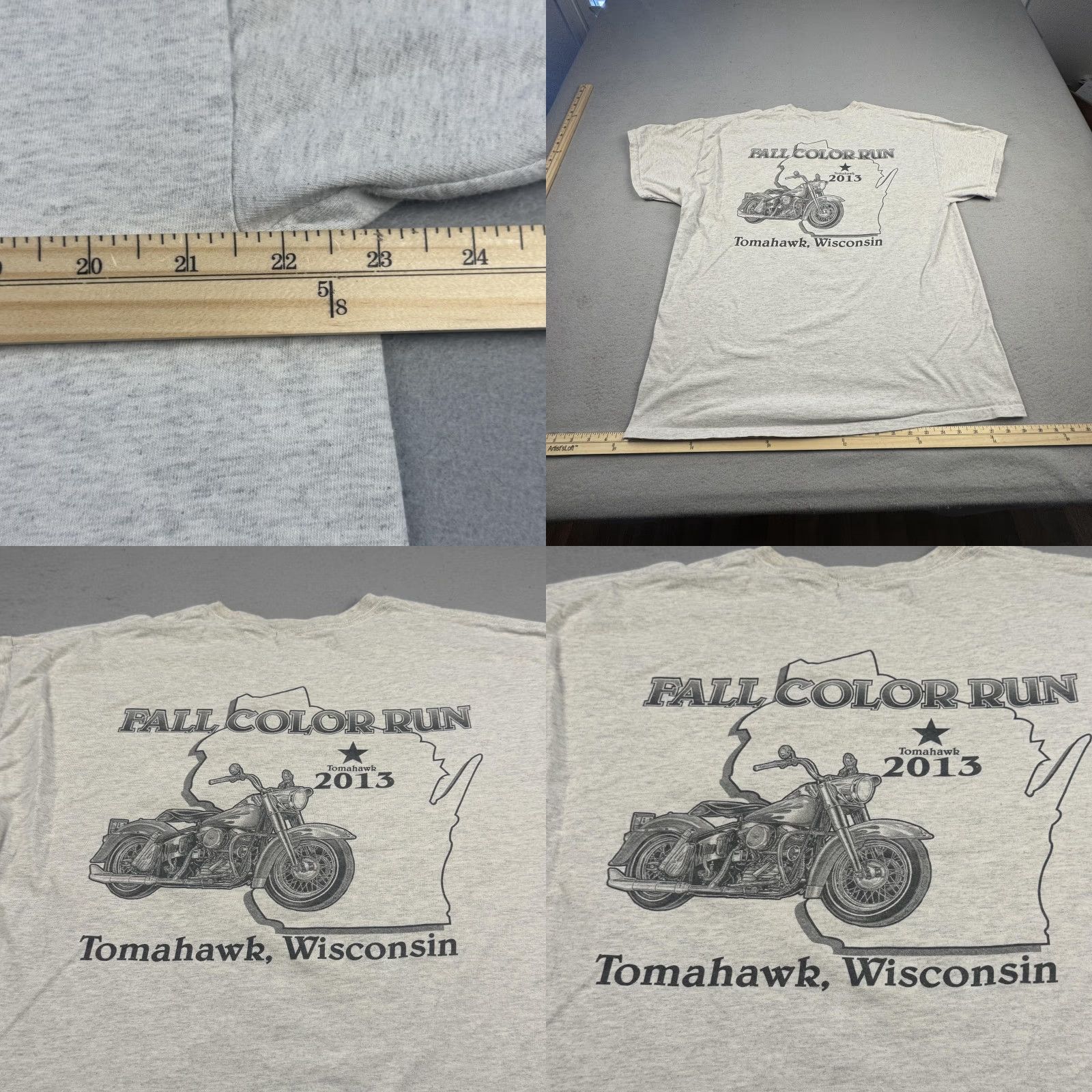 Vintage VINTAGE Tomahawk Fall Rally Shirt Mens Large Gray Wisconsin Motorcycle Graphic 2013 Size US XL / EU 56 / 4 - 8 Thumbnail